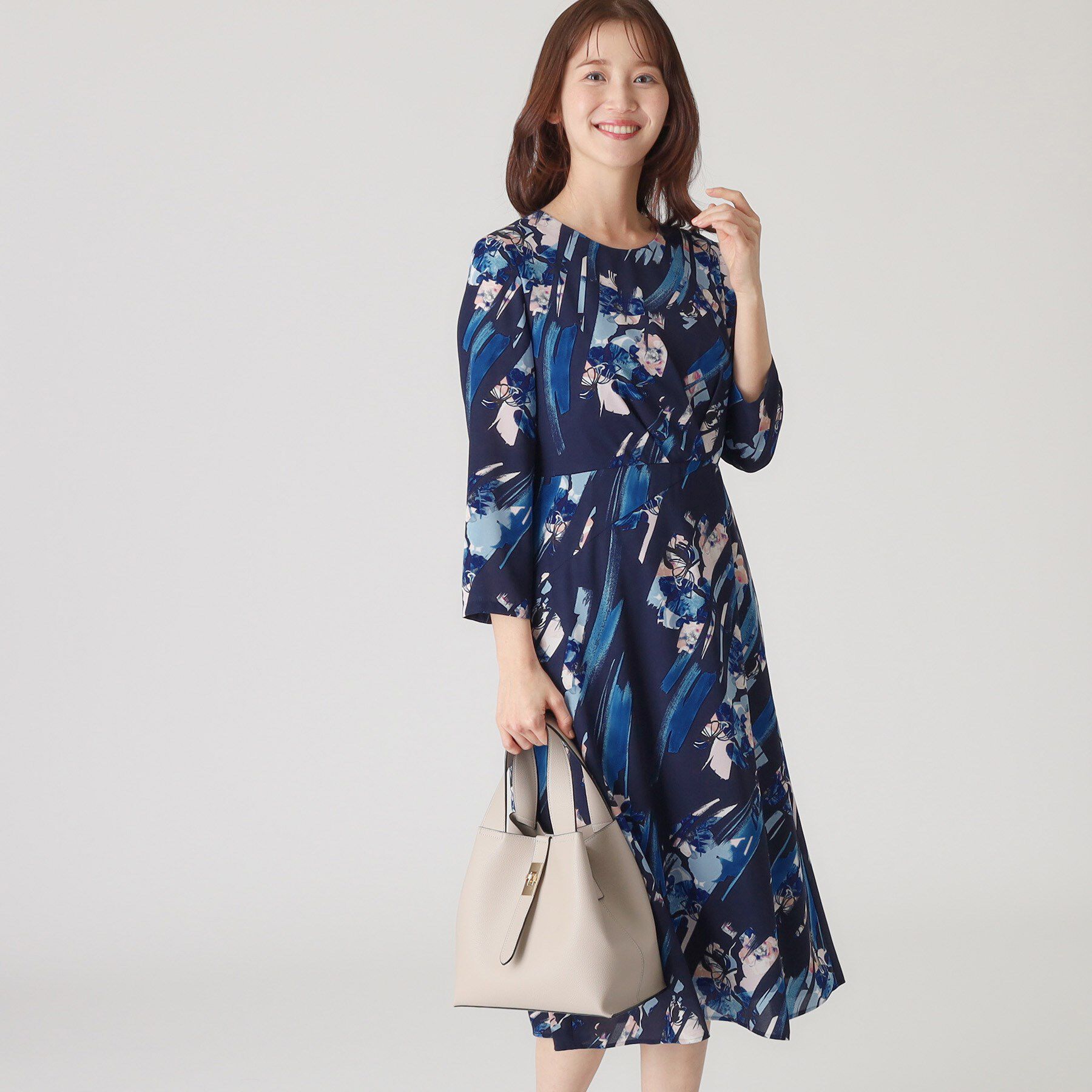 COUP DE CHANCE「【洗える／日本製】変形フラワー柄ワンピース」|ワンピース|