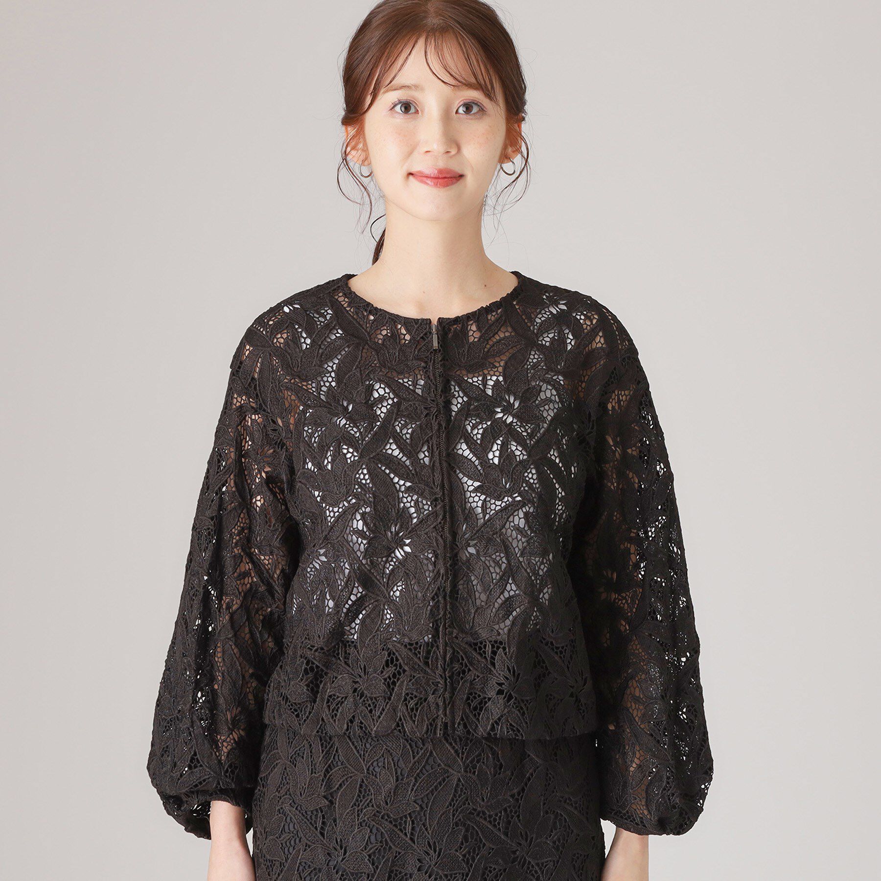 COUP DE CHANCE「【レース／セットアップ可】華やかレースブルゾン」|ブルゾン・スタジャン|