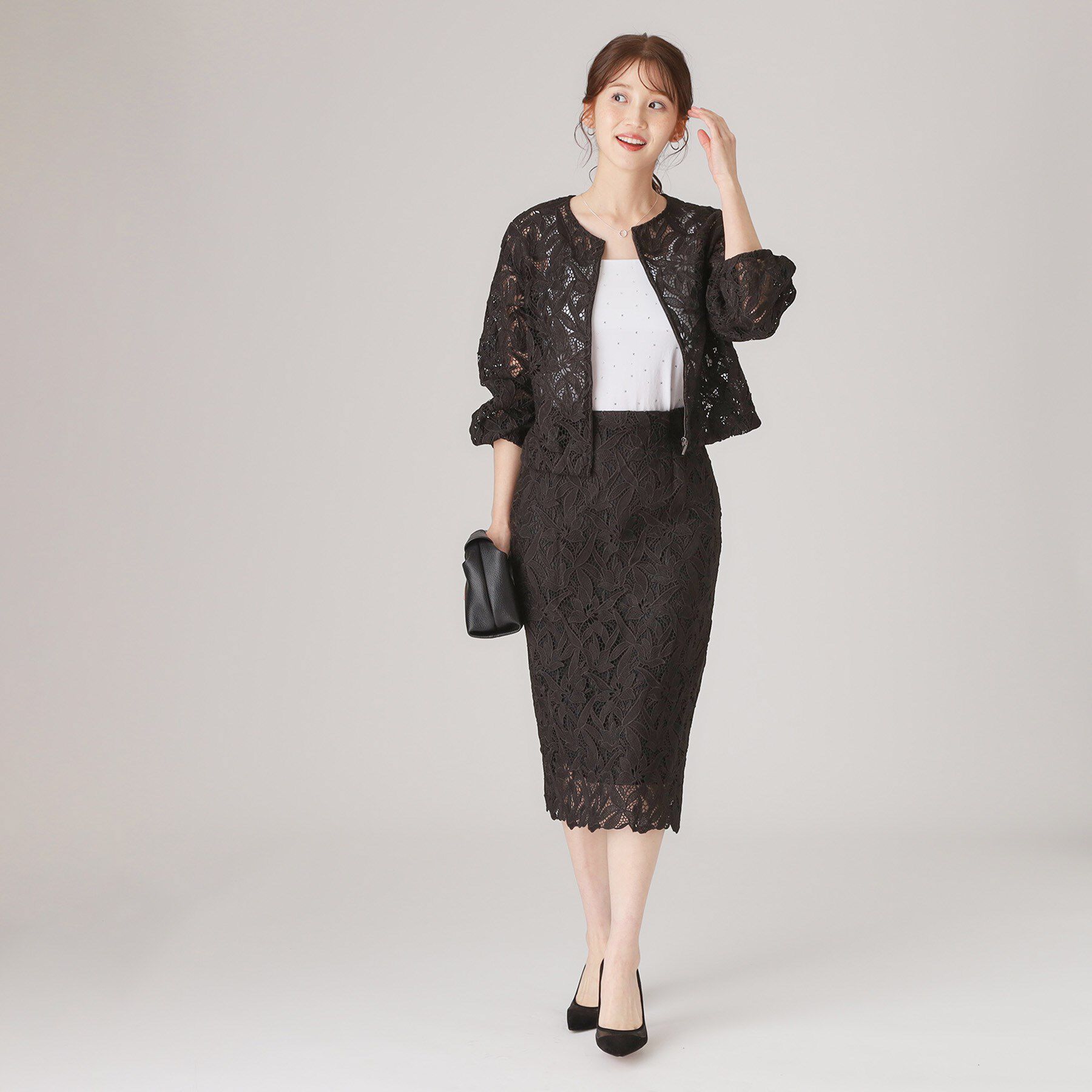 COUP DE CHANCE「【レース／セットアップ可】華やかレースブルゾン」|ブルゾン・スタジャン|