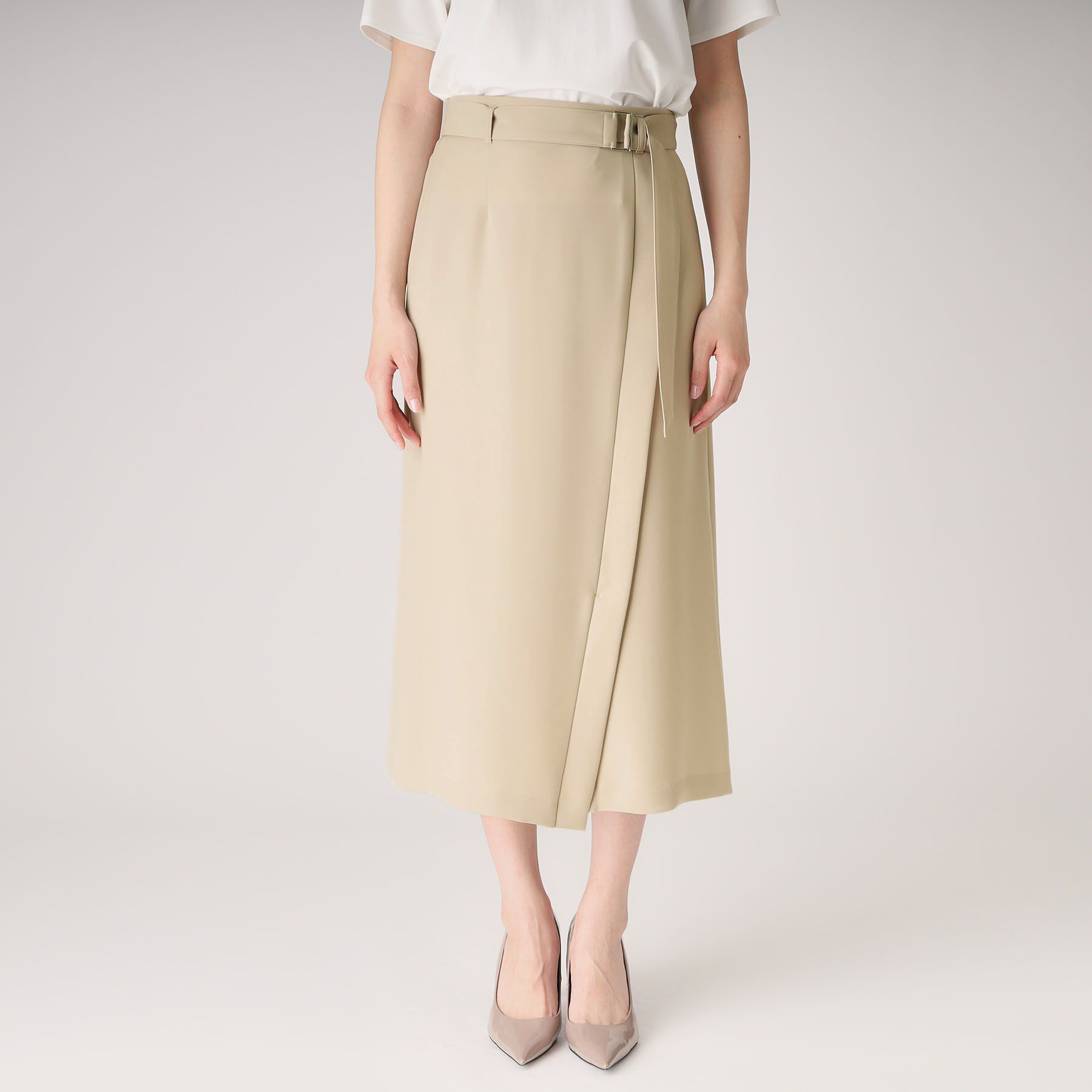 COUP DE CHANCE「【洗える／日本製】ラップ風デザインスカート」|スカート|