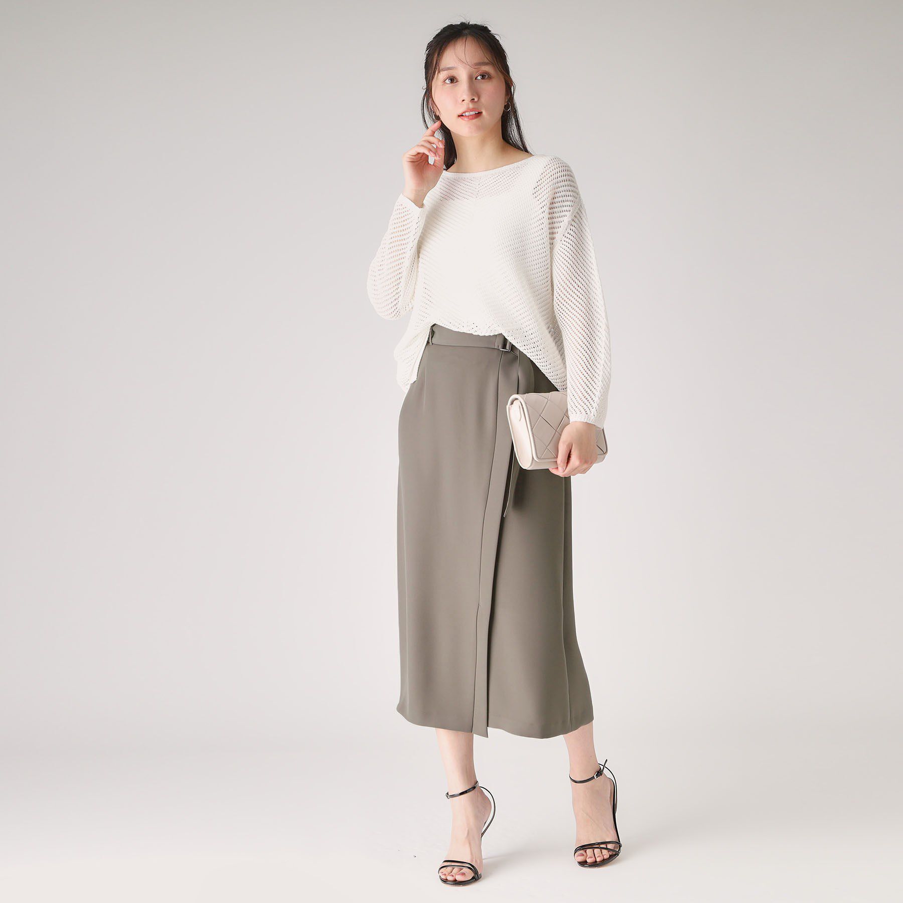 COUP DE CHANCE「【洗える／日本製】ラップ風デザインスカート」|スカート|