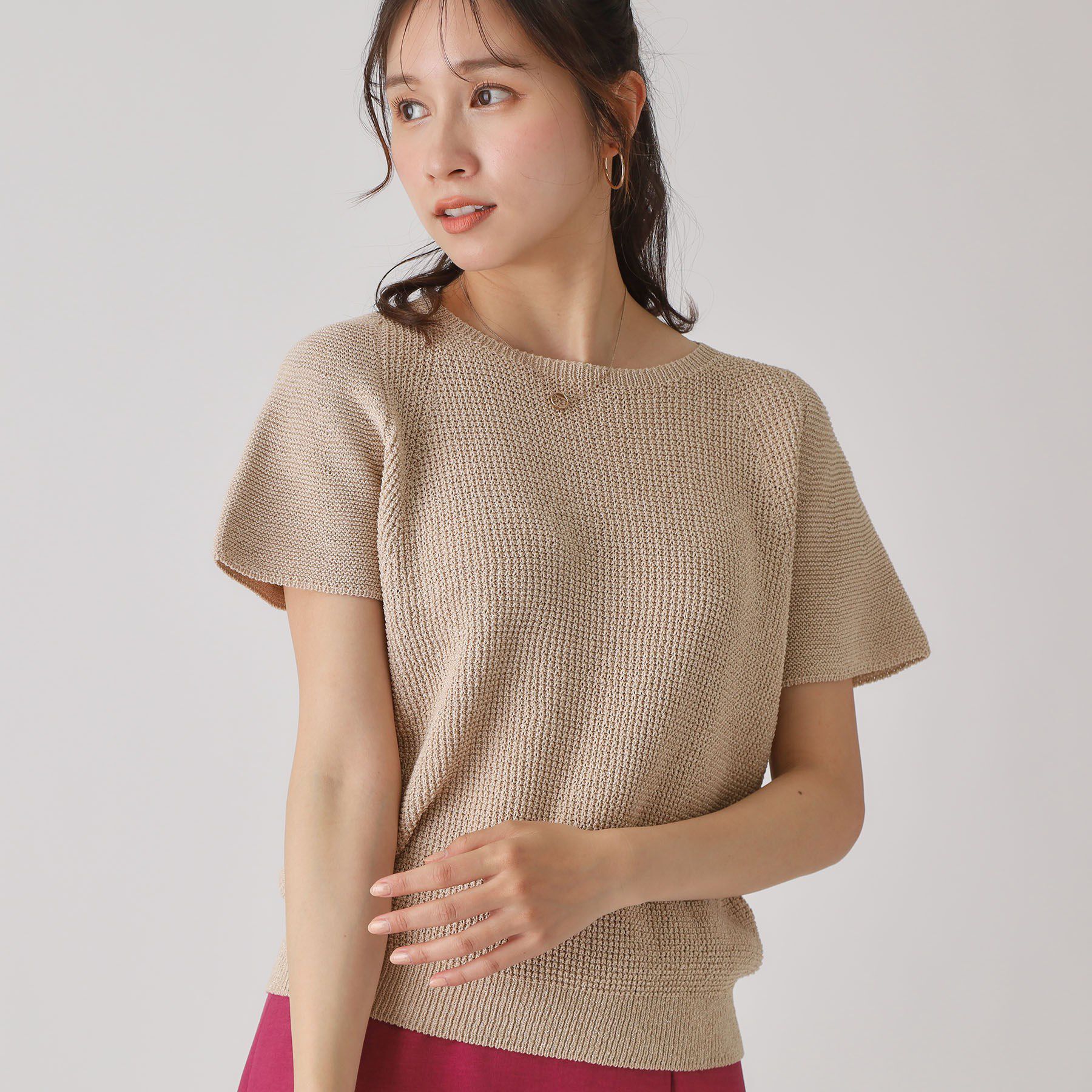 COUP DE CHANCE「【洗える／日本製】ラメ和紙混ニットトップス」|ニット・セーター|