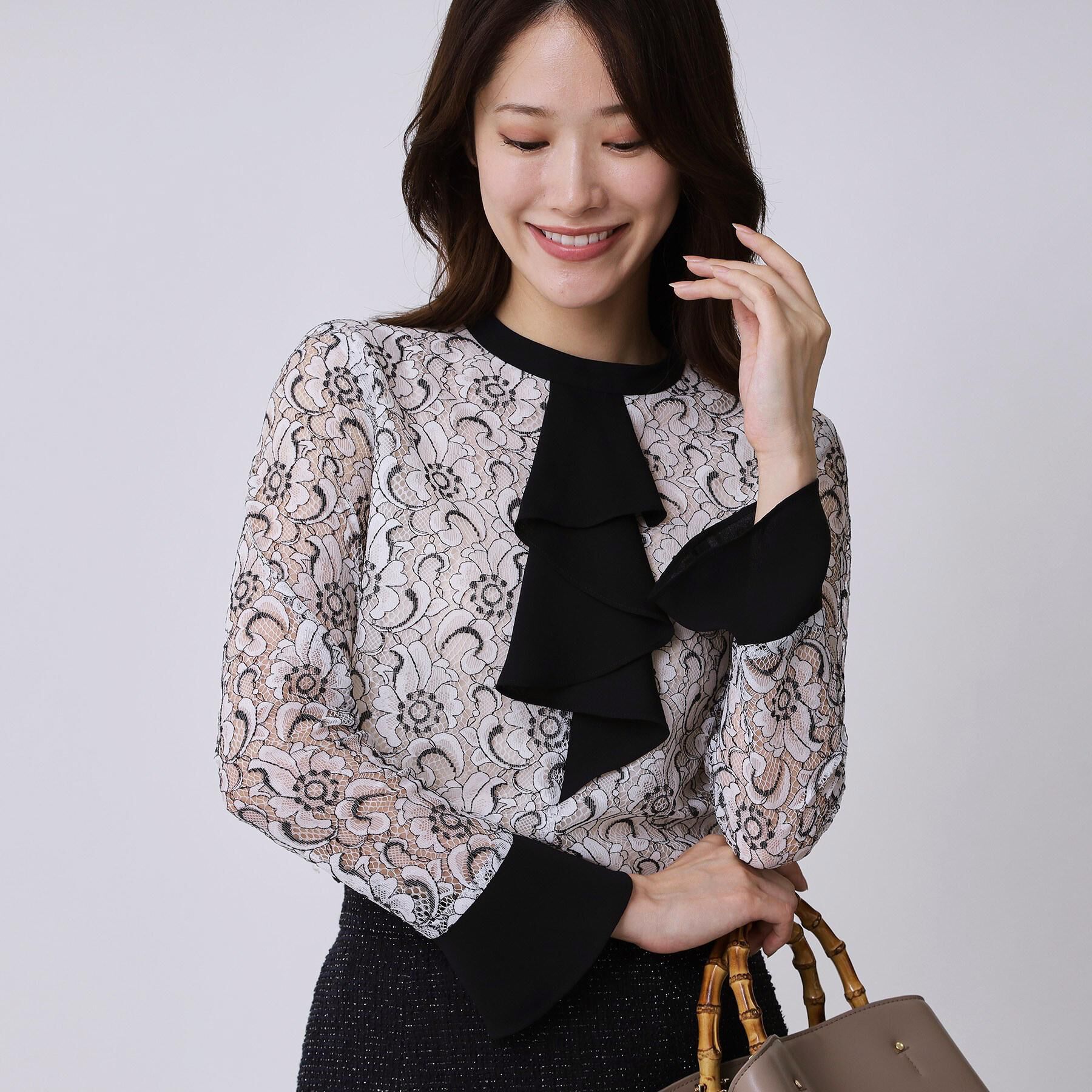 COUP DE CHANCE「【日本製】フラワーレースブラウス」|シャツ・ブラウス|