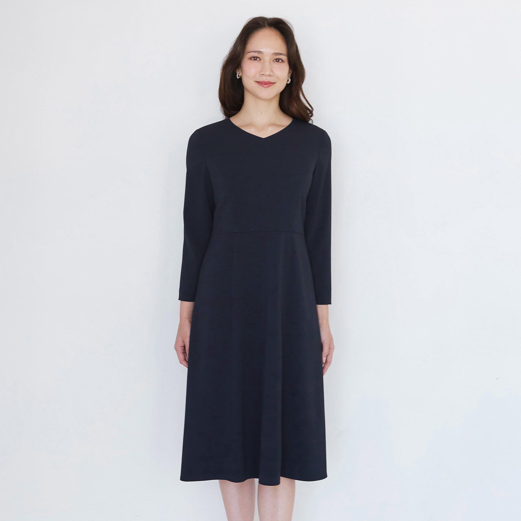 COUP DE CHANCE「【手洗い可／日本製／伸縮性／セットアップ可】共地ベルト付フレアーワンピース」|ワンピース|