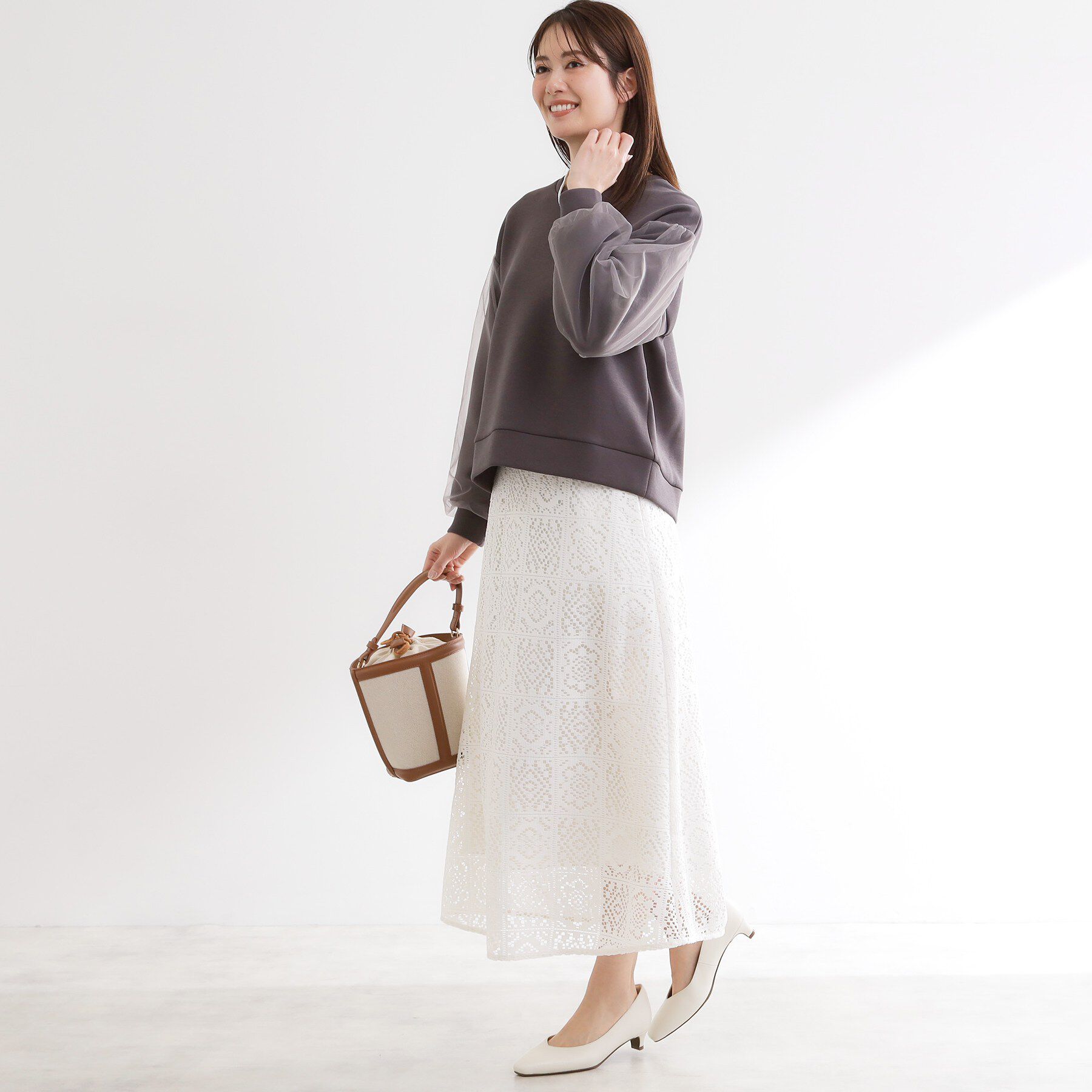 Reflect「【セットアップ可】レースミディアムスカート」|スカート|