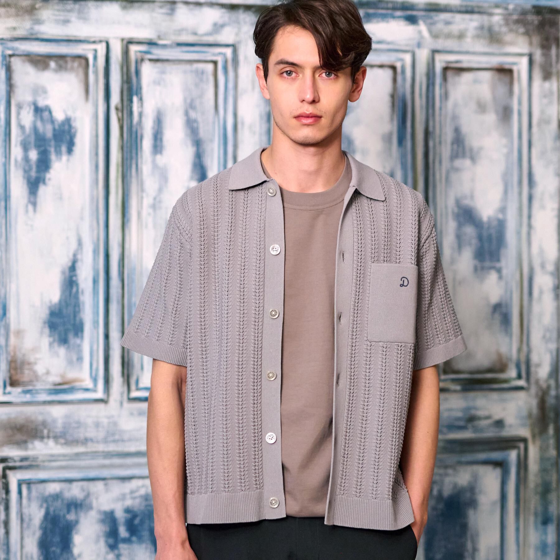 DRESSTERIOR「【Safari5月号掲載】オーガニックコットン キューバニットシャツ」|ニット・セーター|グレー(012)