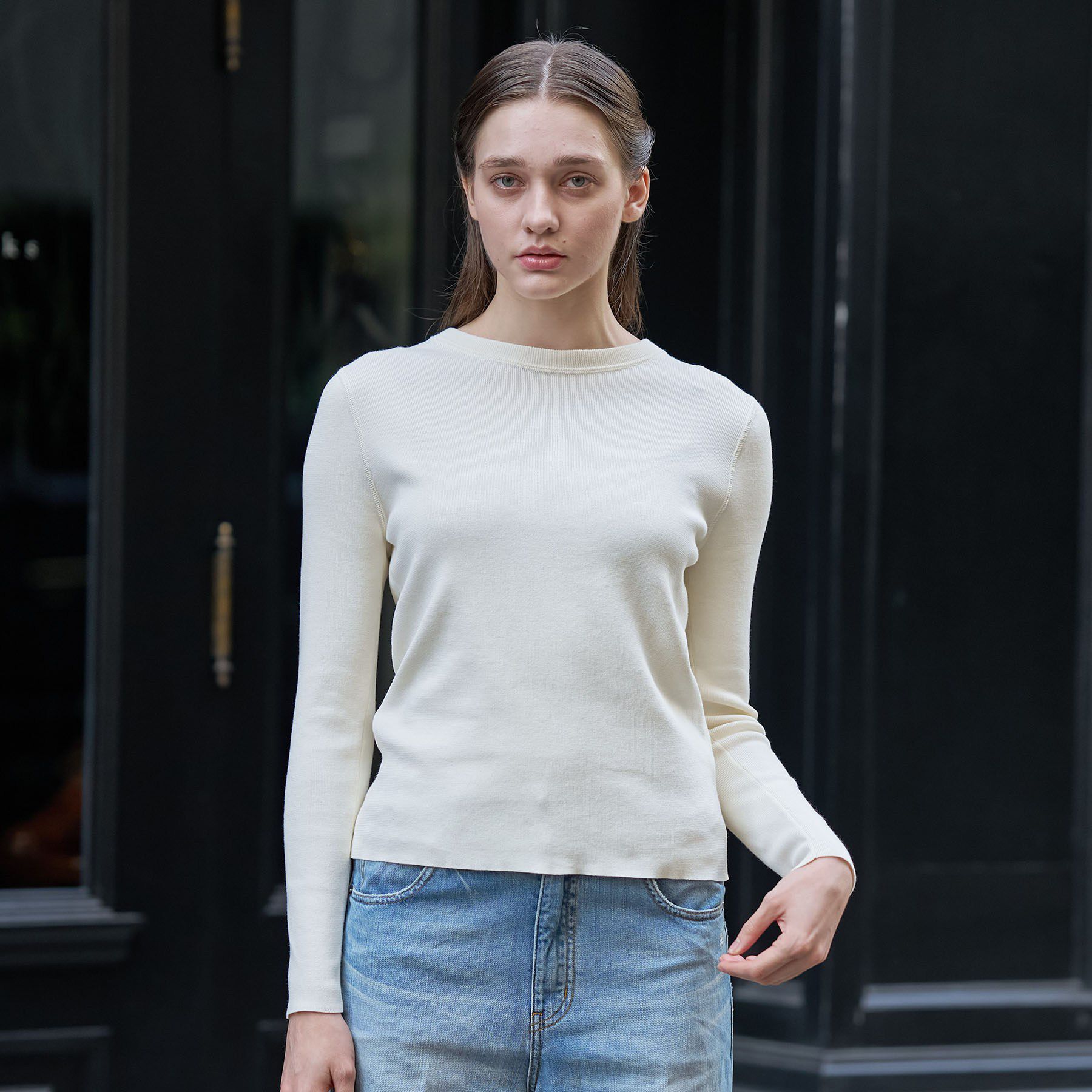 DRESSTERIOR「コットンフルニードルニット」|ニット・セーター|