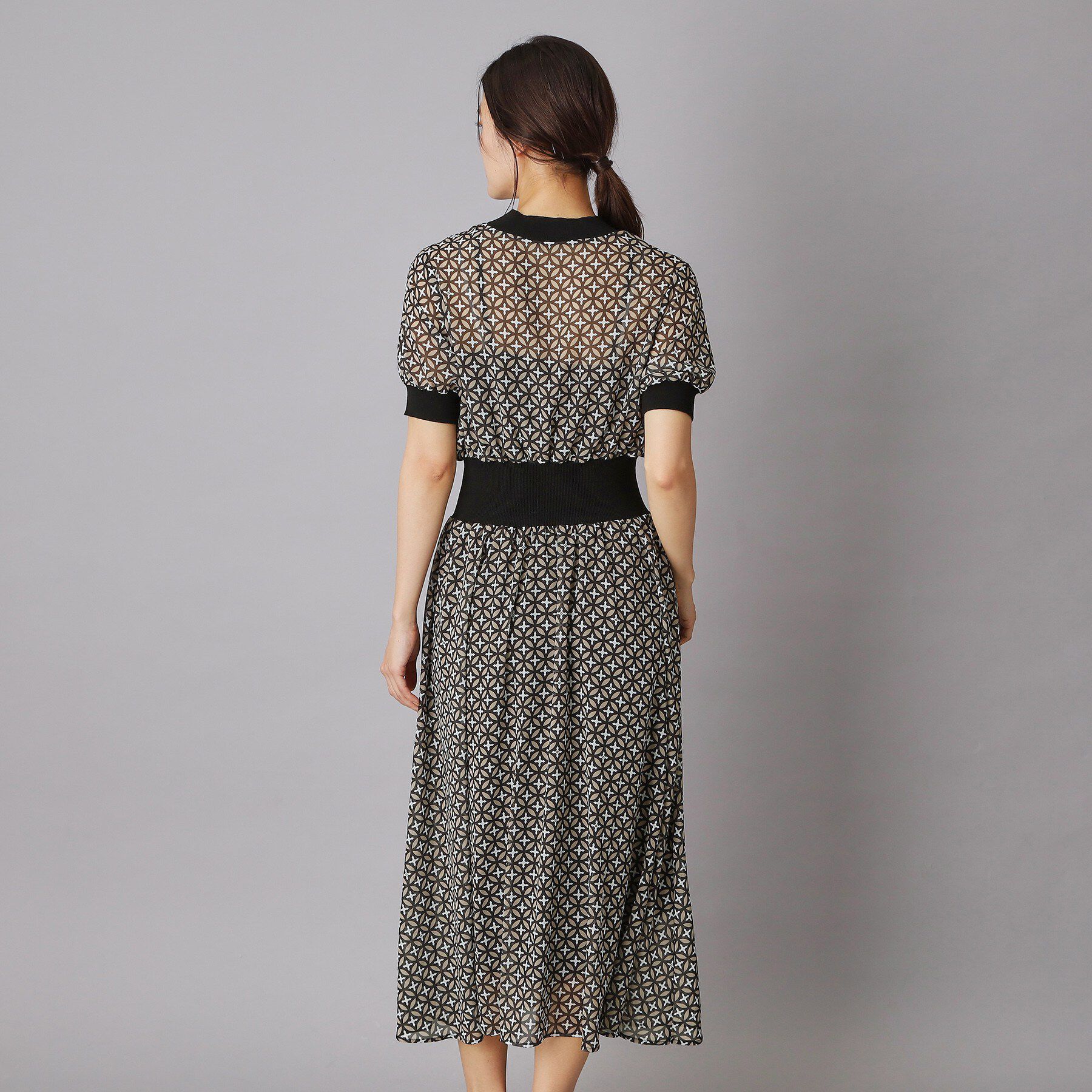 DRESSTERIOR「オーバーラップコンビハーフスリーブワンピース」|ワンピース|