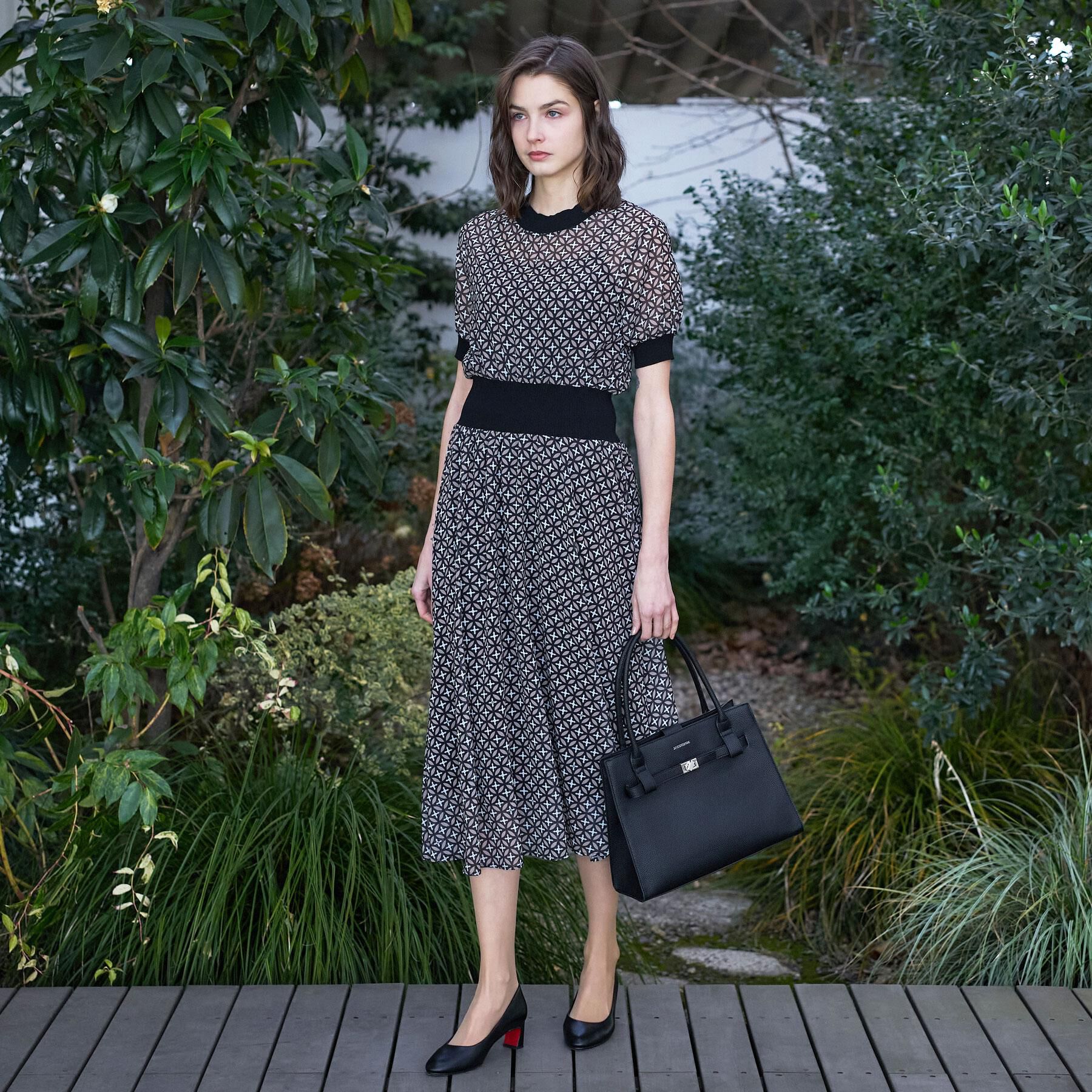 DRESSTERIOR「オーバーラップコンビハーフスリーブワンピース」|ワンピース|