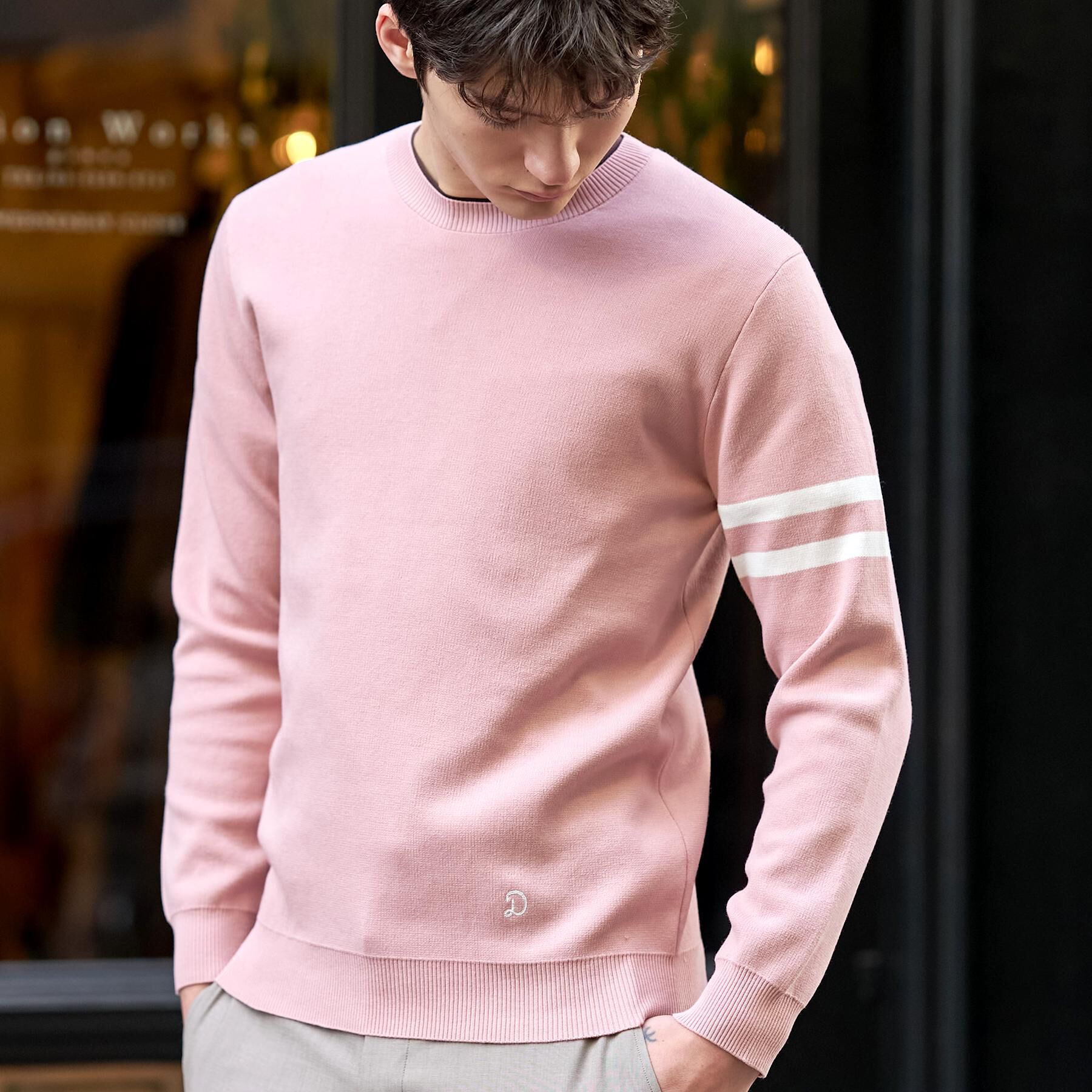 DRESSTERIOR「コットンスムース アームラインクルーネック」|ニット・セーター|