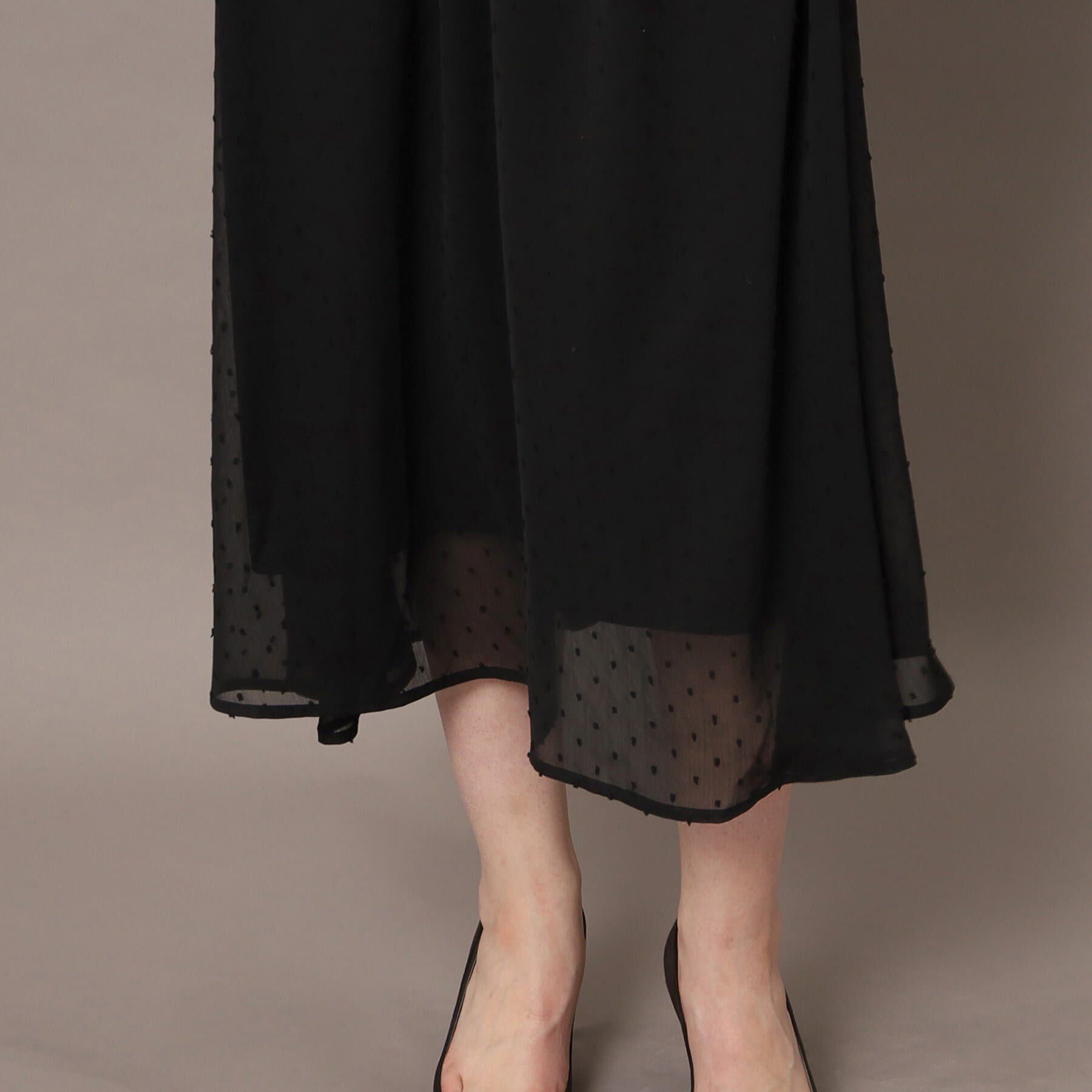 DRESSTERIOR「ドットカットジャカードハーフスリーブ」|ワンピース|