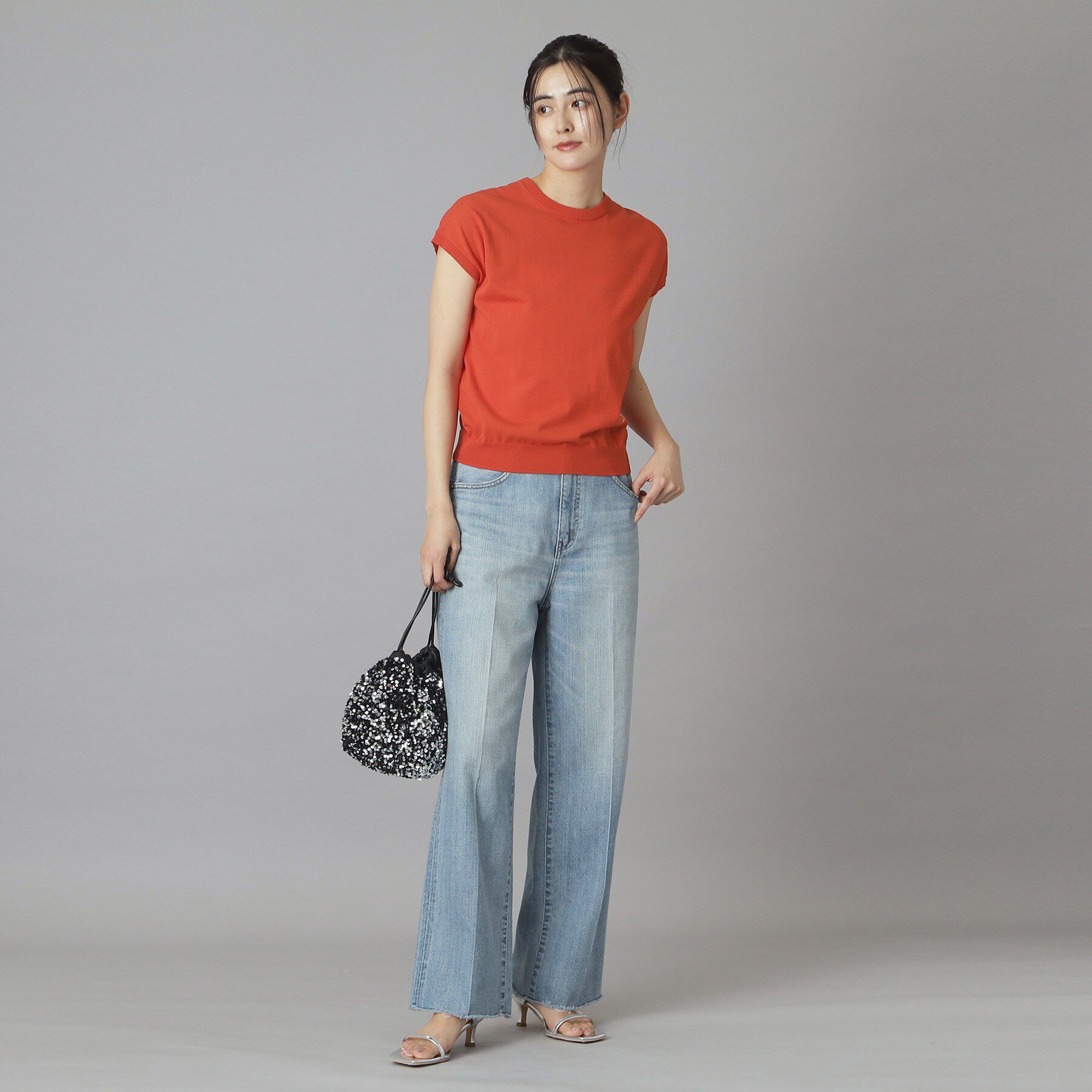 DRESSTERIOR「コットンシルクフレンチスリーブニット」|ニット・セーター|