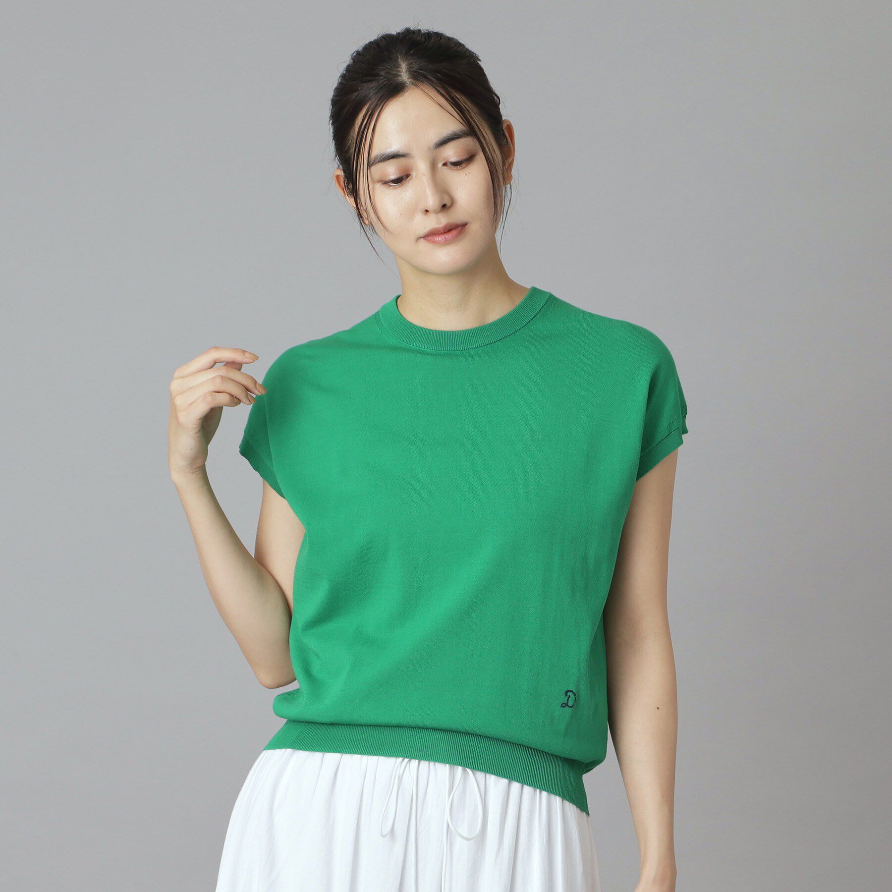 DRESSTERIOR「コットンシルクフレンチスリーブニット」|ニット・セーター|