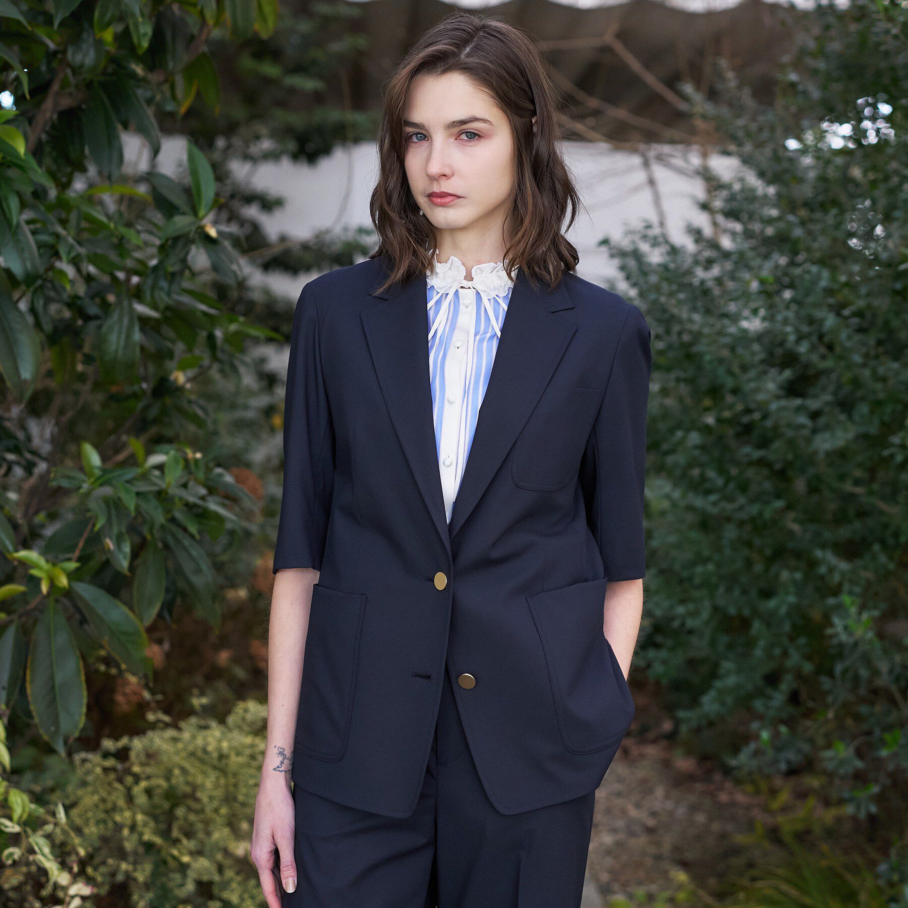 DRESSTERIOR「2WAYストレッチシングルジャケット」|テーラードジャケット|ネイビー(094)