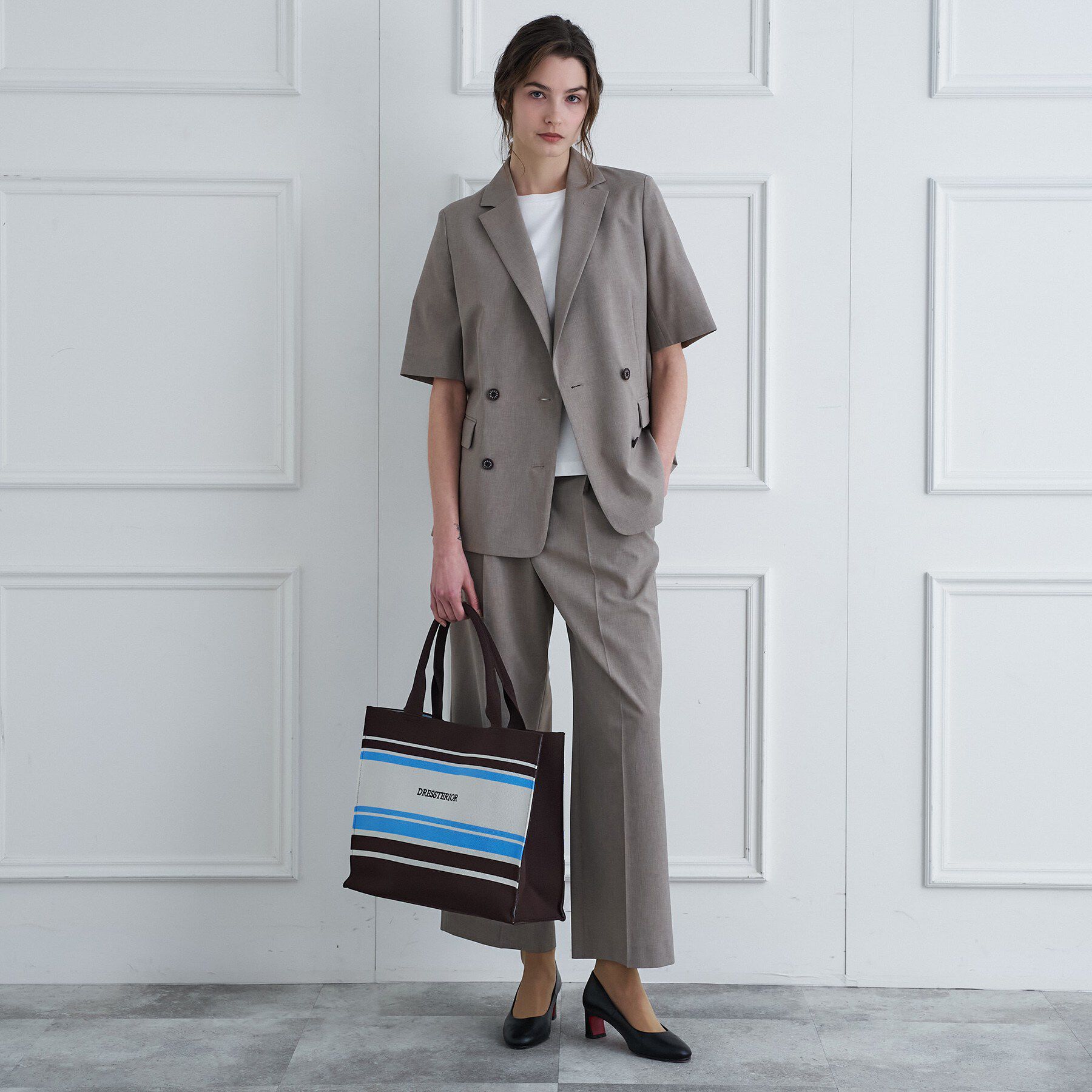 DRESSTERIOR「ウォッシャブルハーフスリーブダブルジャケット」|テーラードジャケット|