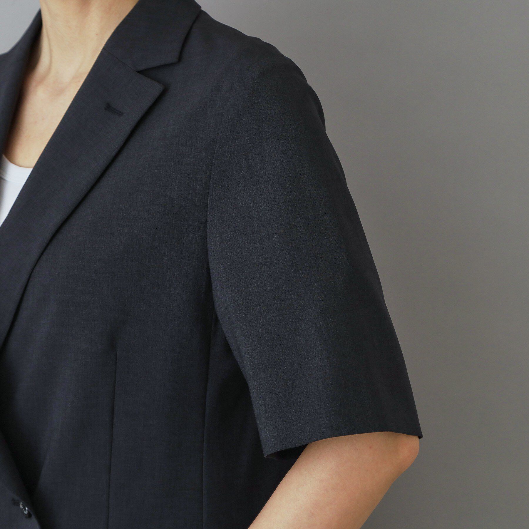 DRESSTERIOR「ウォッシャブルハーフスリーブダブルジャケット」|テーラードジャケット|