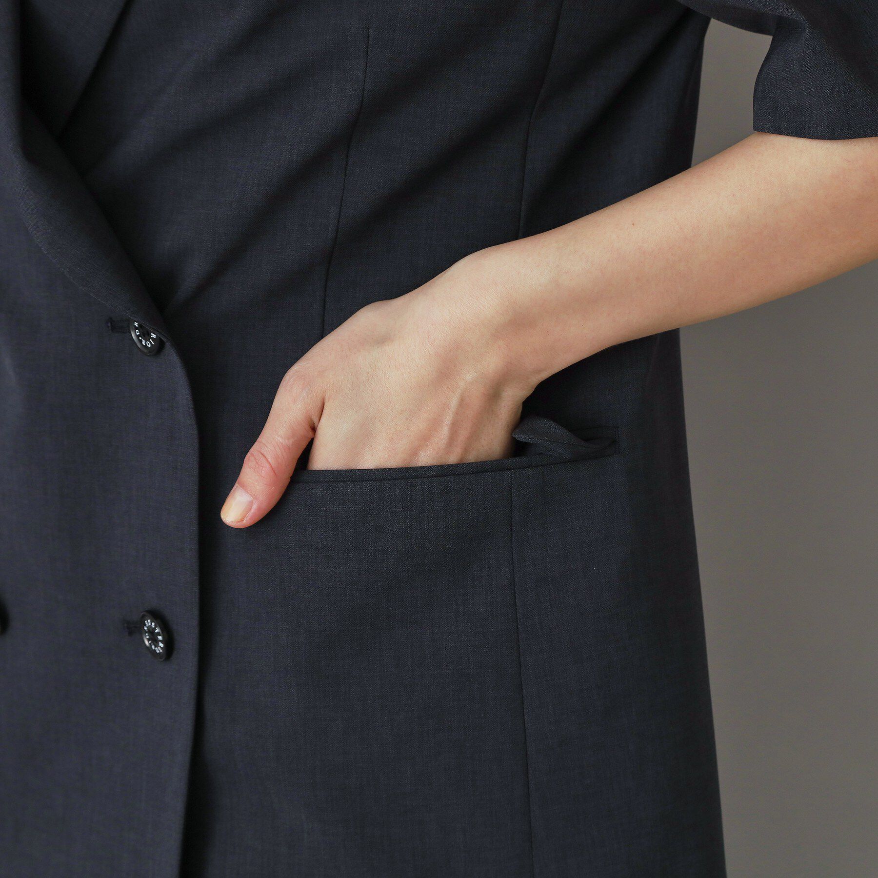 DRESSTERIOR「ウォッシャブルハーフスリーブダブルジャケット」|テーラードジャケット|