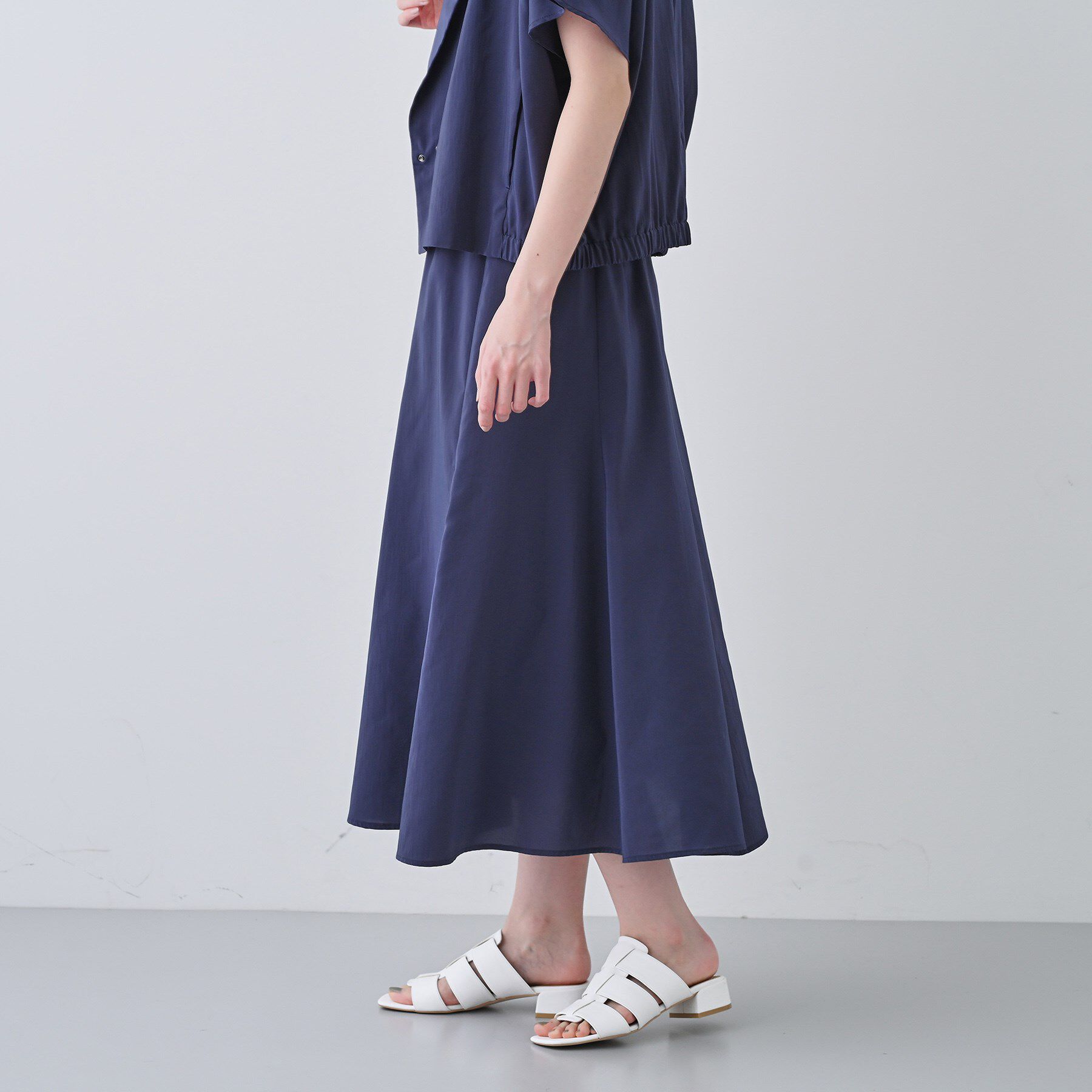 INDIVI「【通気性◎撥水／接触冷感／UVケア】ナローフレアスカート」|スカート|