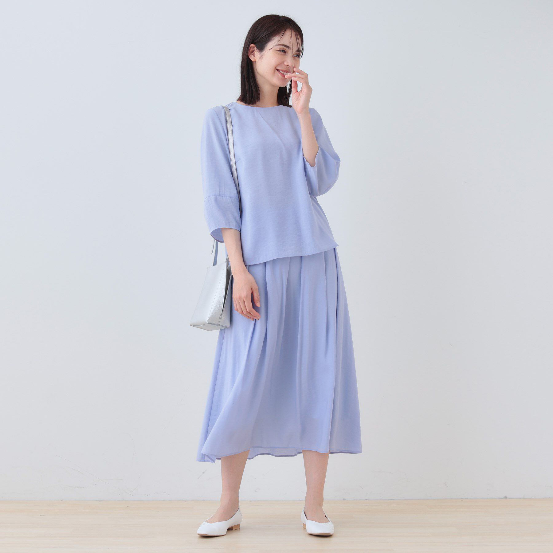 INDIVI「【洗える／SETUP可能】シアータックフレアスカート」|スカート|