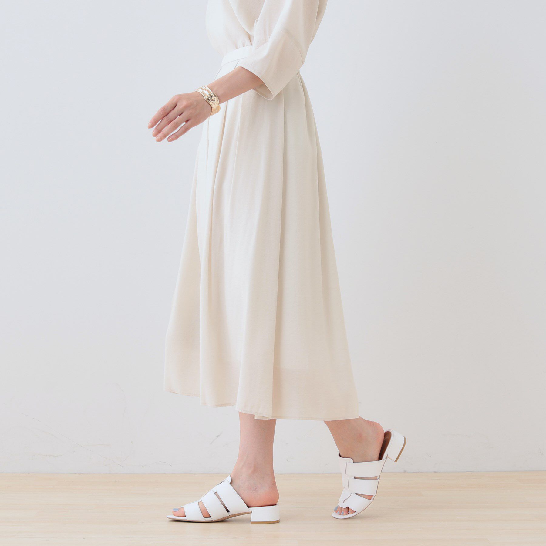INDIVI「【洗える／SETUP可能】シアータックフレアスカート」|スカート|