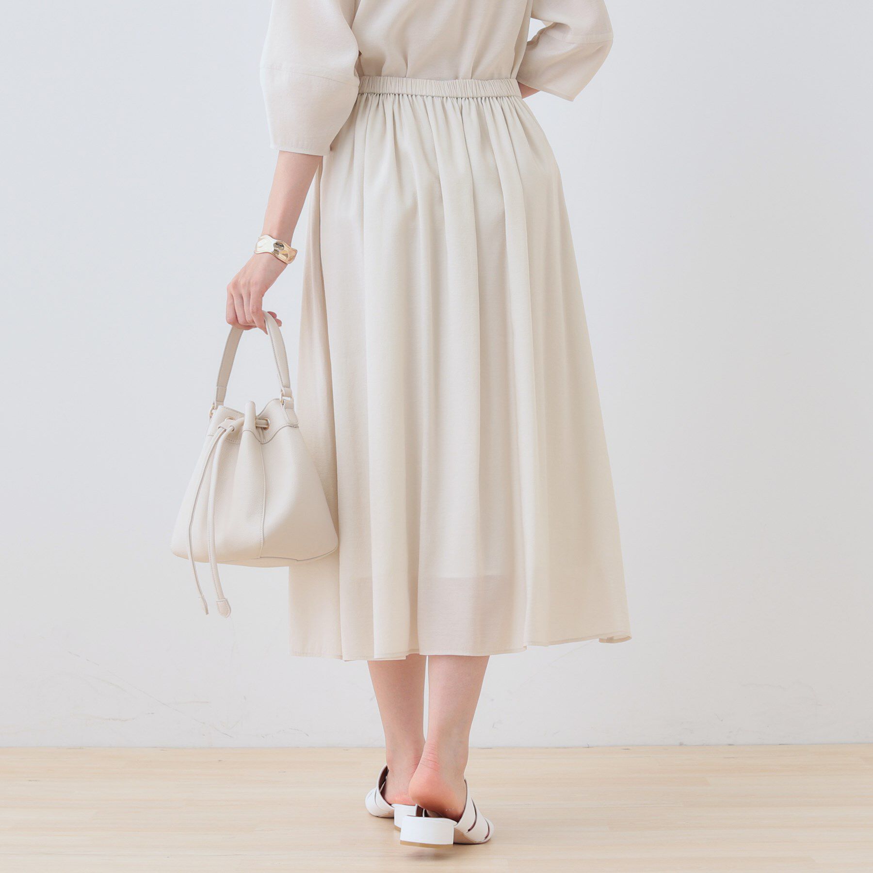 INDIVI「【洗える／SETUP可能】シアータックフレアスカート」|スカート|