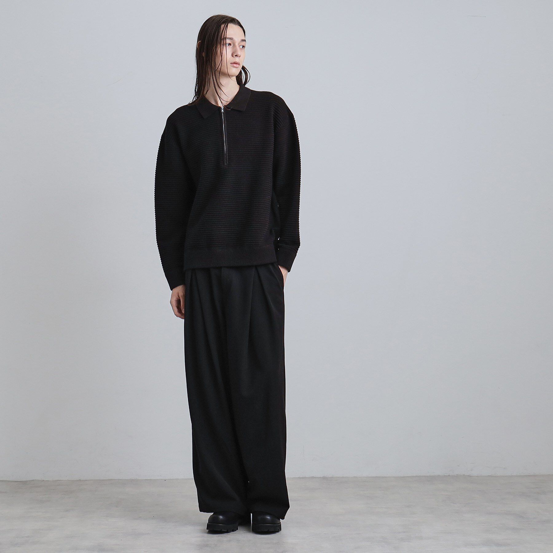 tk.TAKEO KIKUCHI「ハーフジップニットポロシャツ」|ニット・セーター|