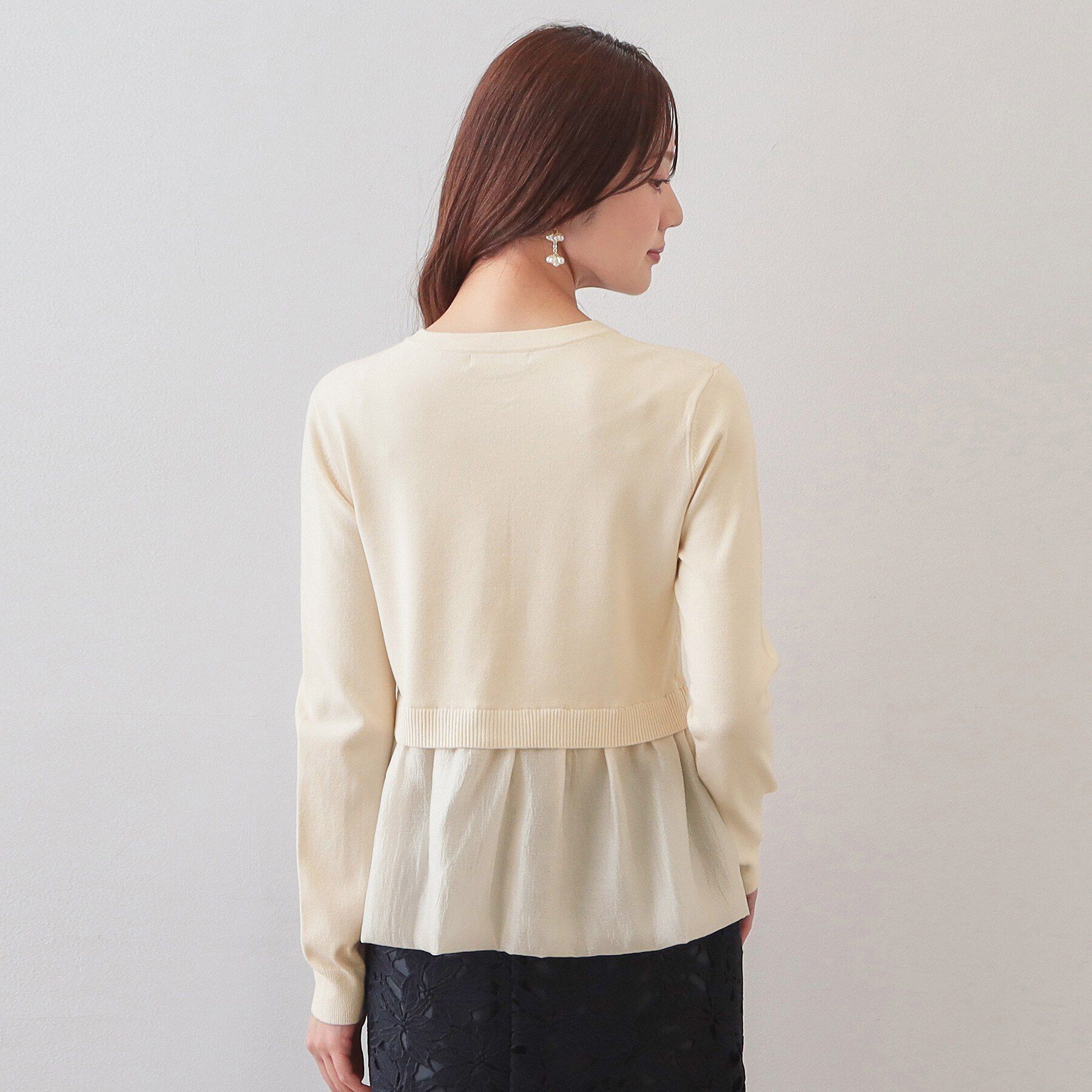 index「ペプラムレイヤード多釦カーディガン【洗濯機OK】」|カーディガン|