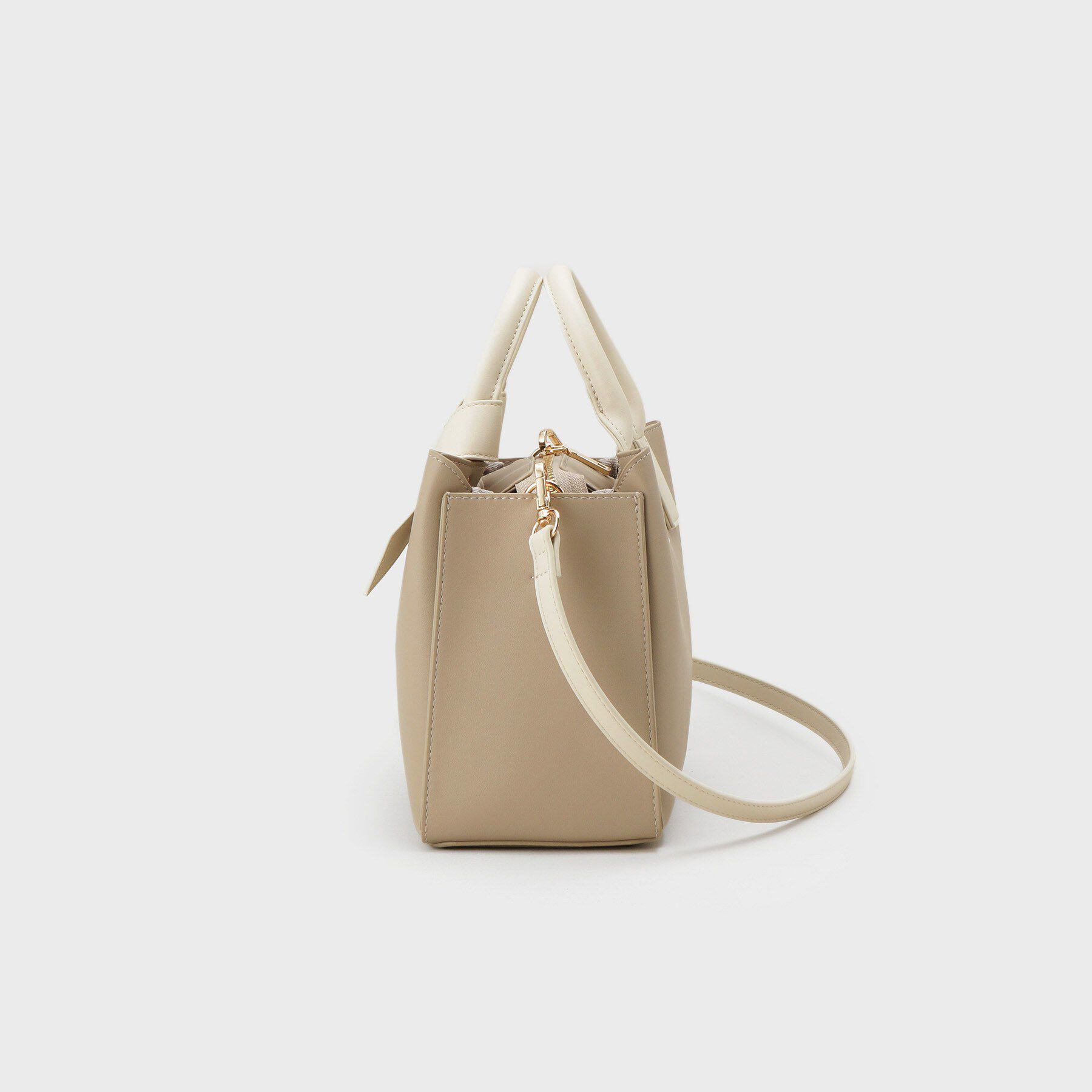 index「2WAYバイカラーリボンハンドル合皮ミドルトートバッグ」|トートバッグ|