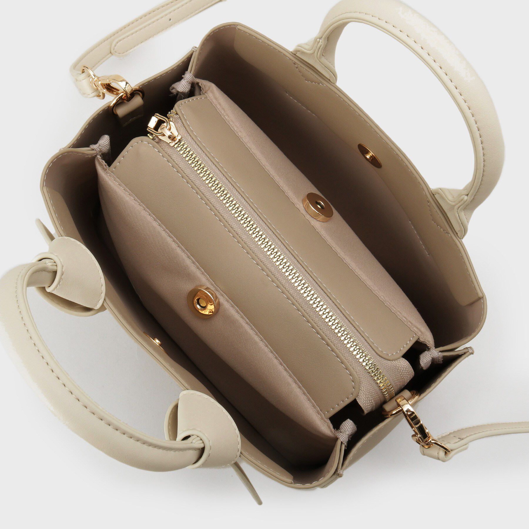 index「2WAYバイカラーリボンハンドル合皮ミドルトートバッグ」|トートバッグ|