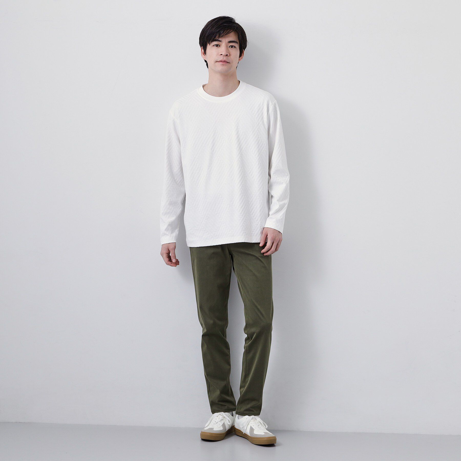 THE SHOP TK「【長く愛せる、定番ロンT】リンクスジャカード長袖Tシャツ」|Tシャツ・カットソー|