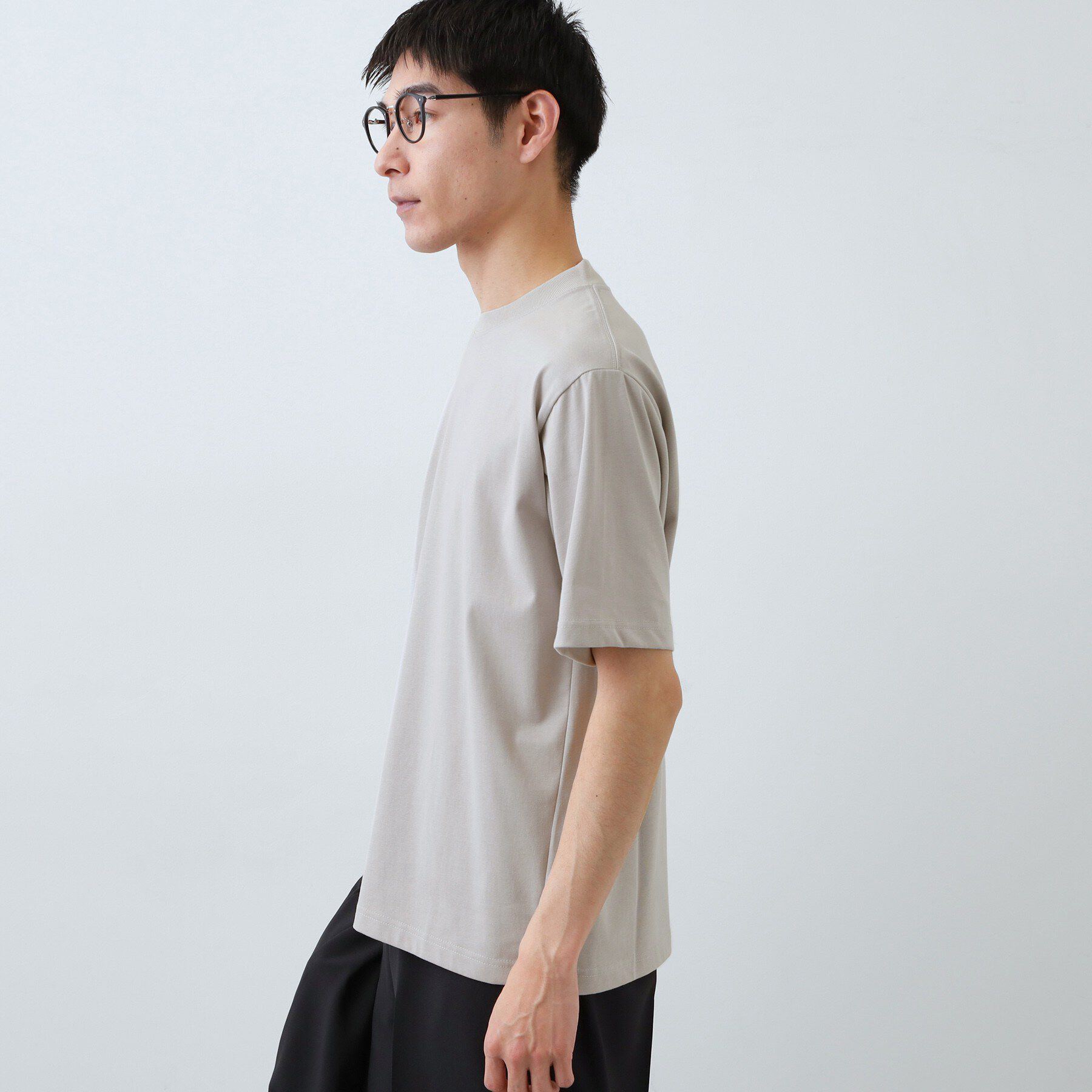 THE SHOP TK「【ジャケットインにもおすすめ】きれいめ半袖Tシャツ 洗濯機OK」|Tシャツ・カットソー|