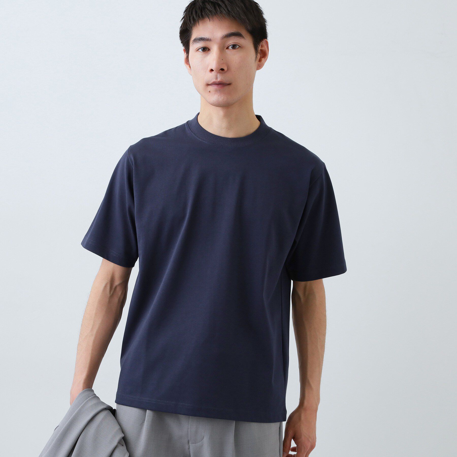 THE SHOP TK「【ジャケットインにもおすすめ】きれいめ半袖Tシャツ 洗濯機OK」|Tシャツ・カットソー|