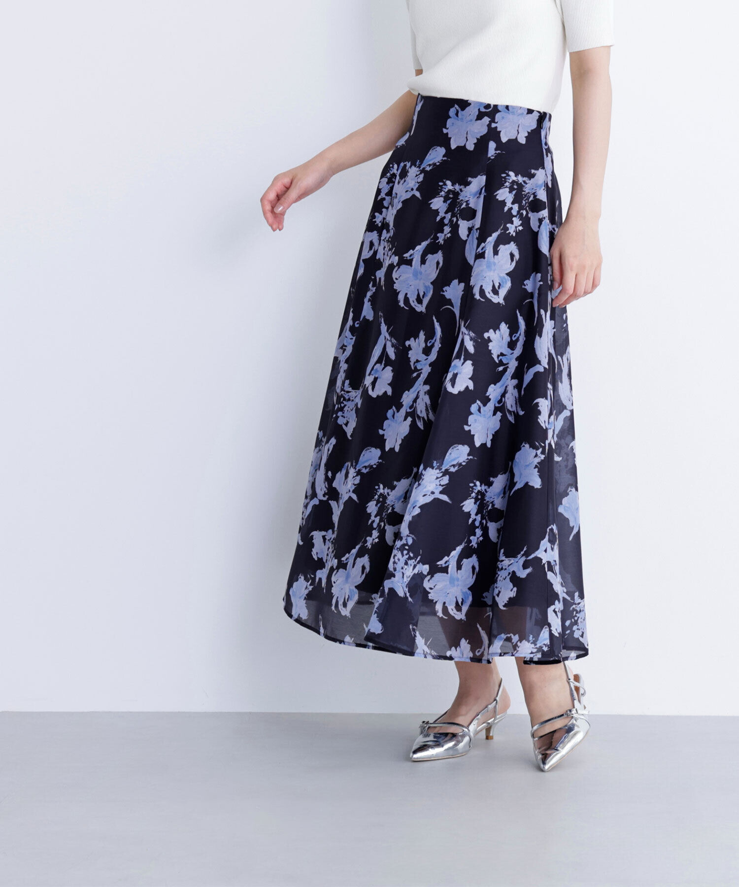  「シアーフラワープリントフレアスカート」|スカート|