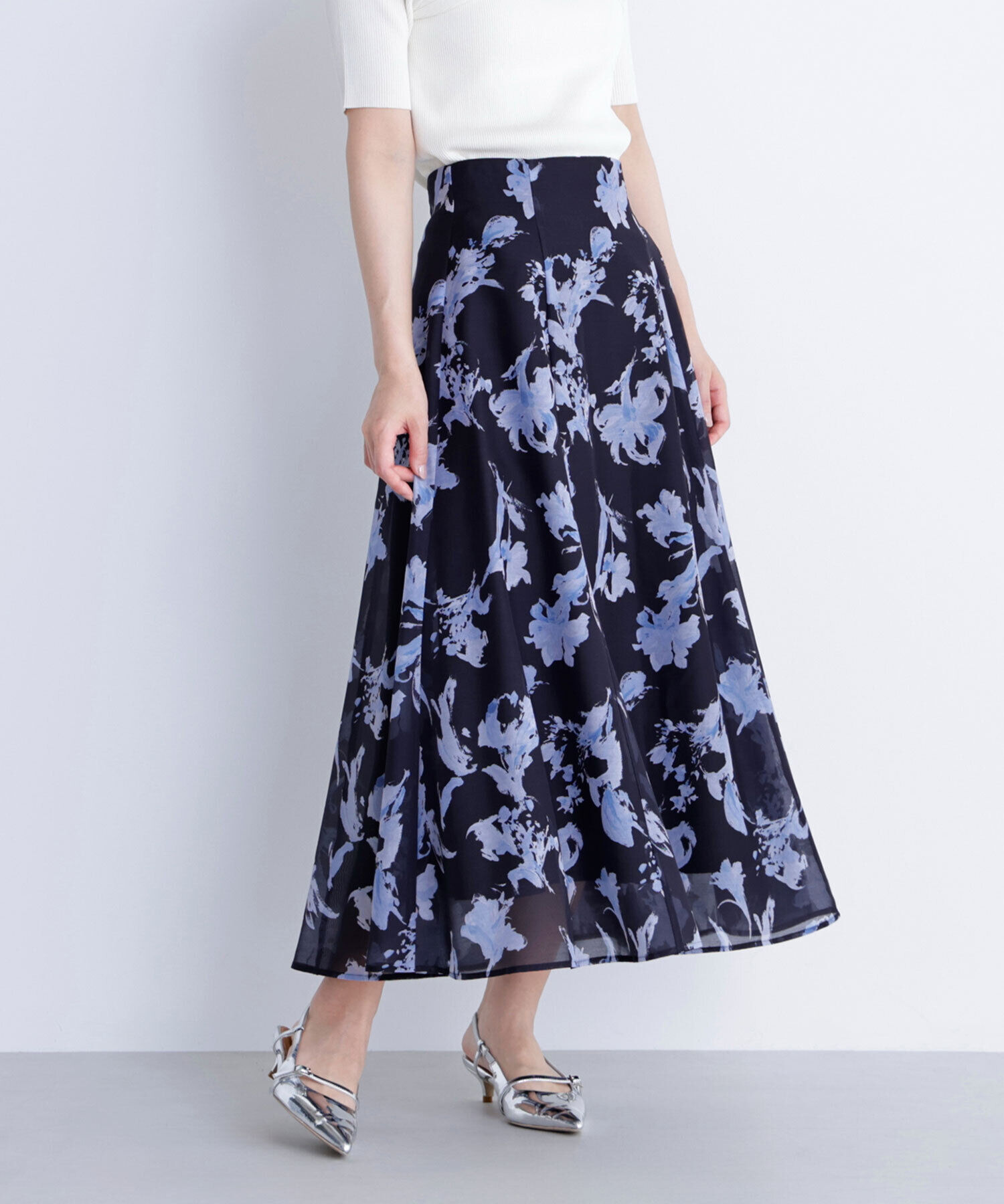  「シアーフラワープリントフレアスカート」|スカート|