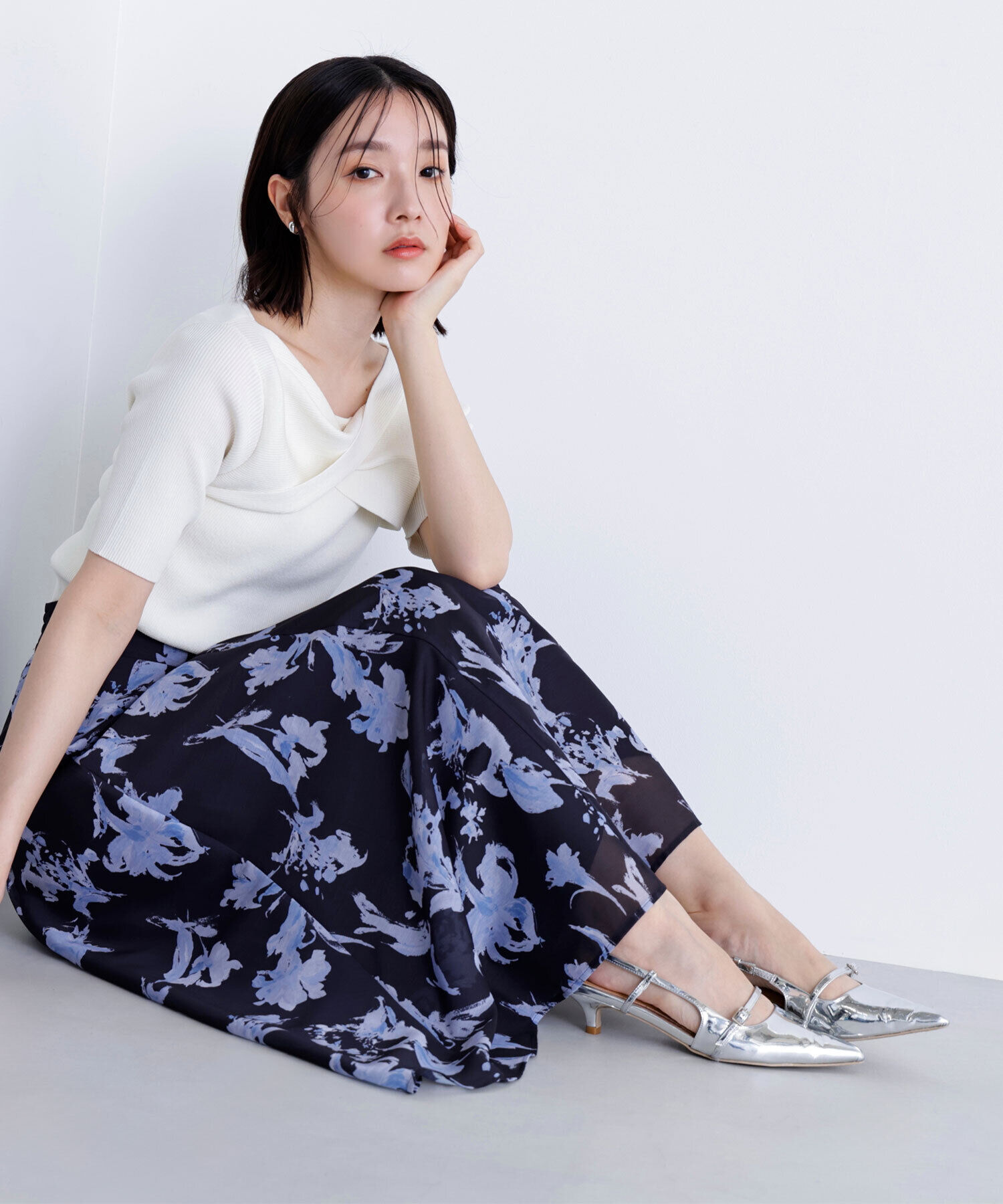  「シアーフラワープリントフレアスカート」|スカート|