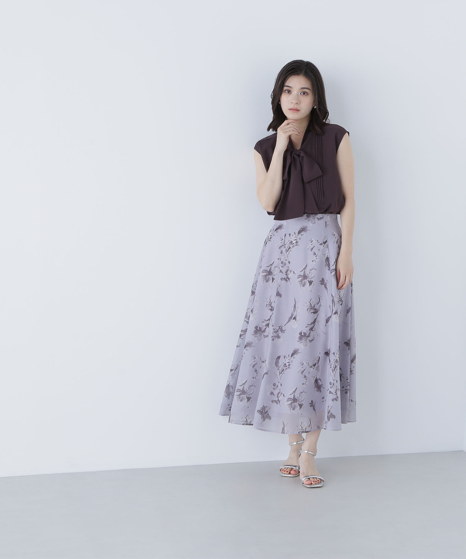  「シアーフラワープリントフレアスカート」|スカート|