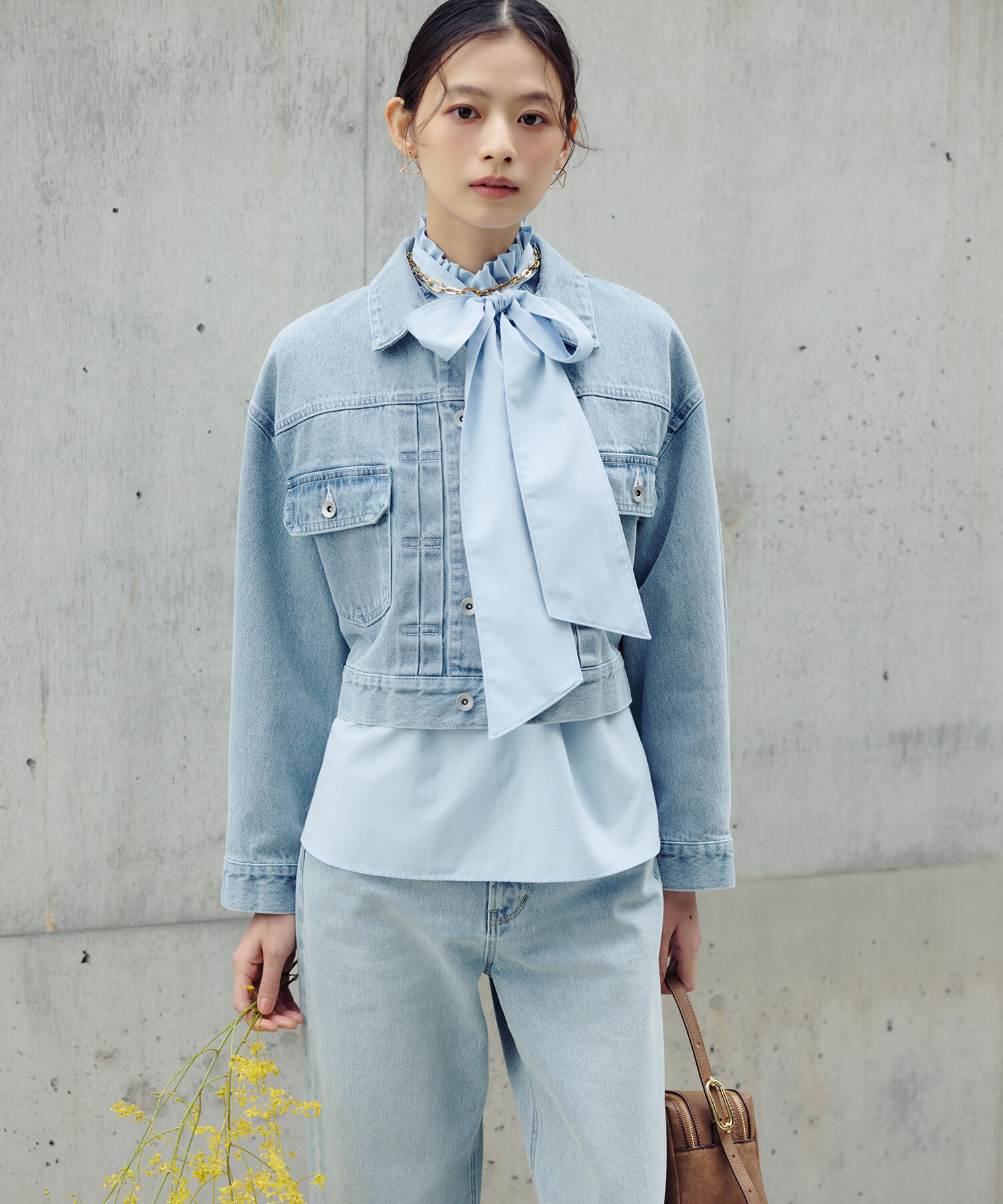  「ハイネックリボンボウブラウス」|シャツ・ブラウス|