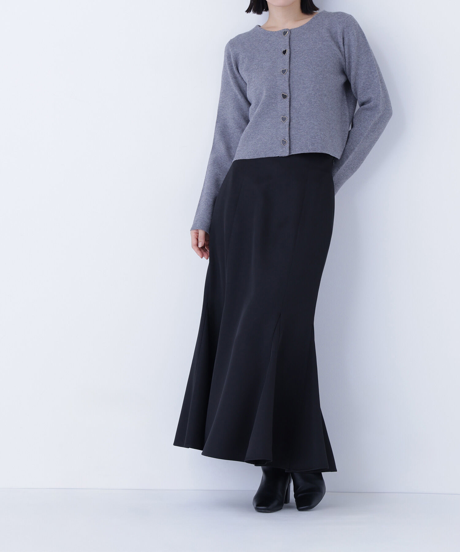  「ヘム切替マーメイドスカート」|スカート|ブラック