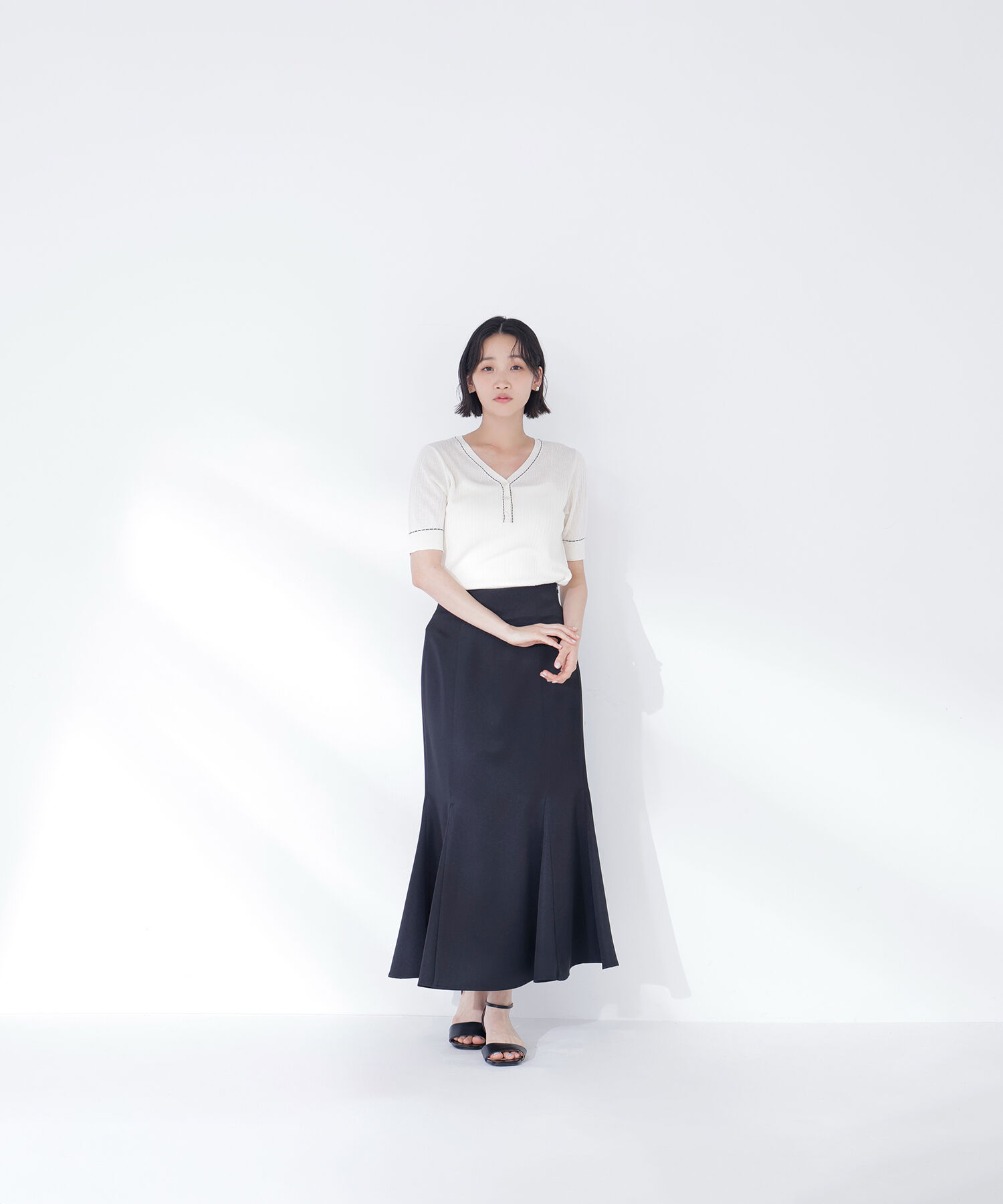  「ヘム切替マーメイドスカート」|スカート|