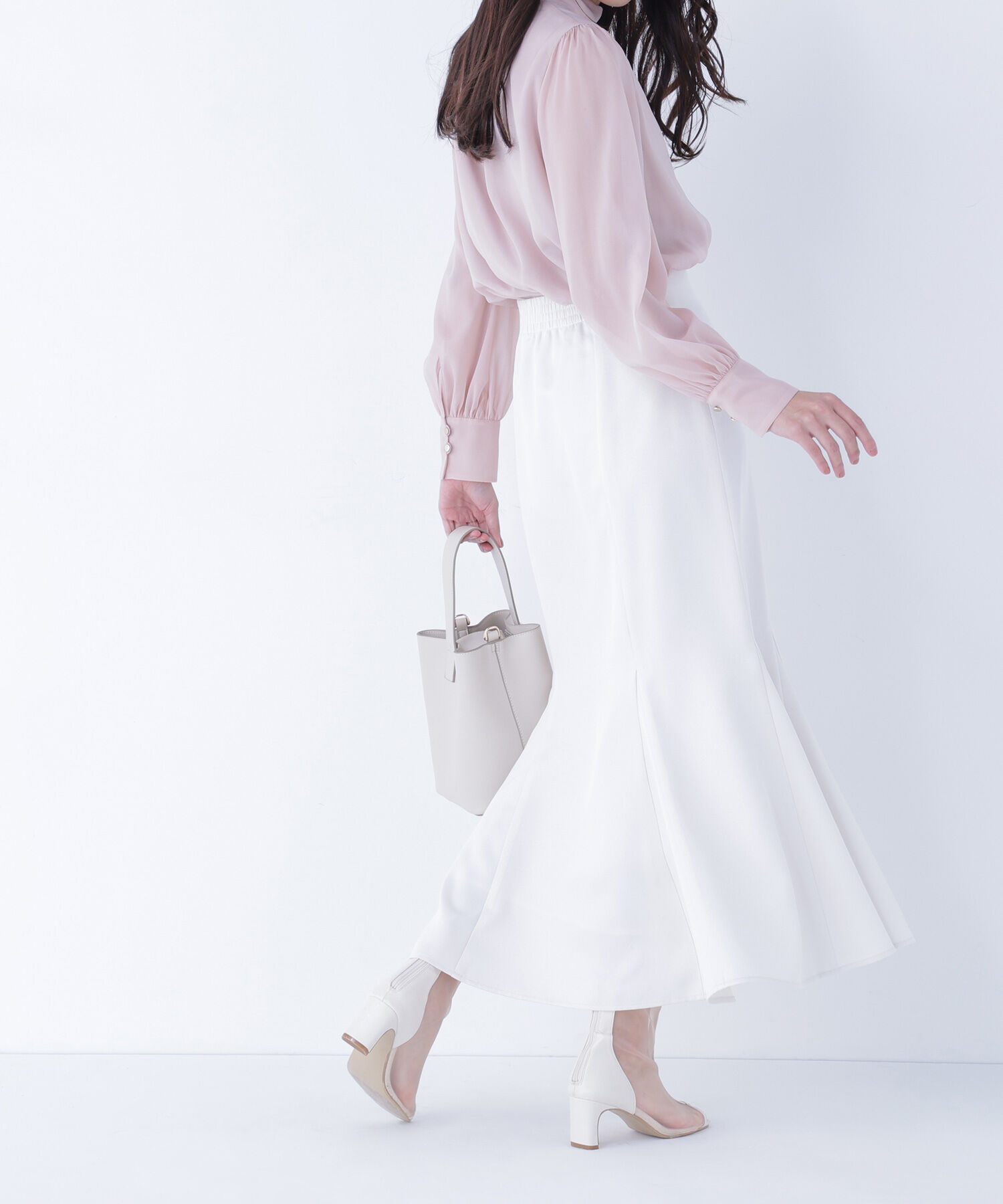  「ヘム切替マーメイドスカート」|スカート|オフホワイト1