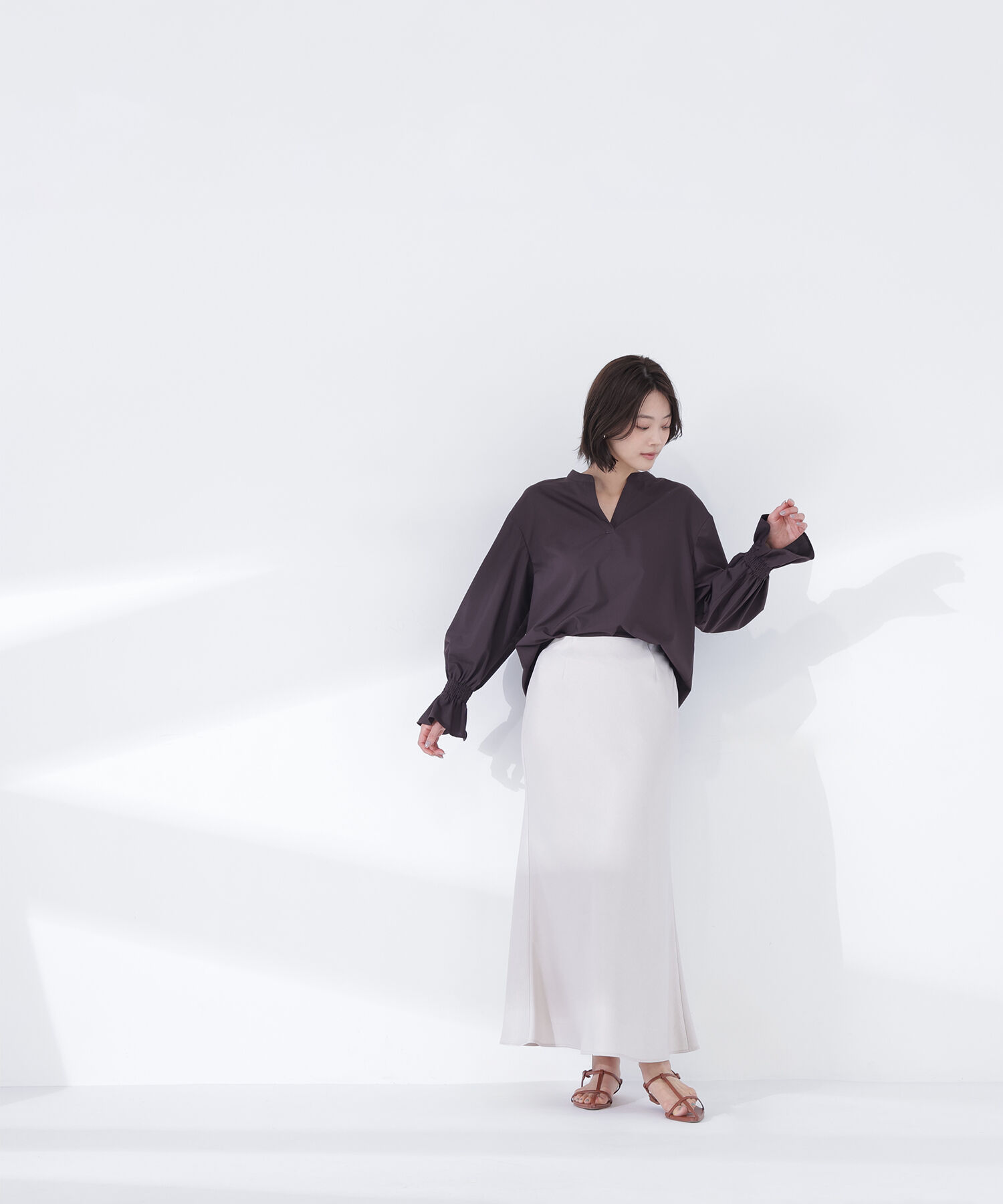  「バイアスサテンナロースカート」|スカート|