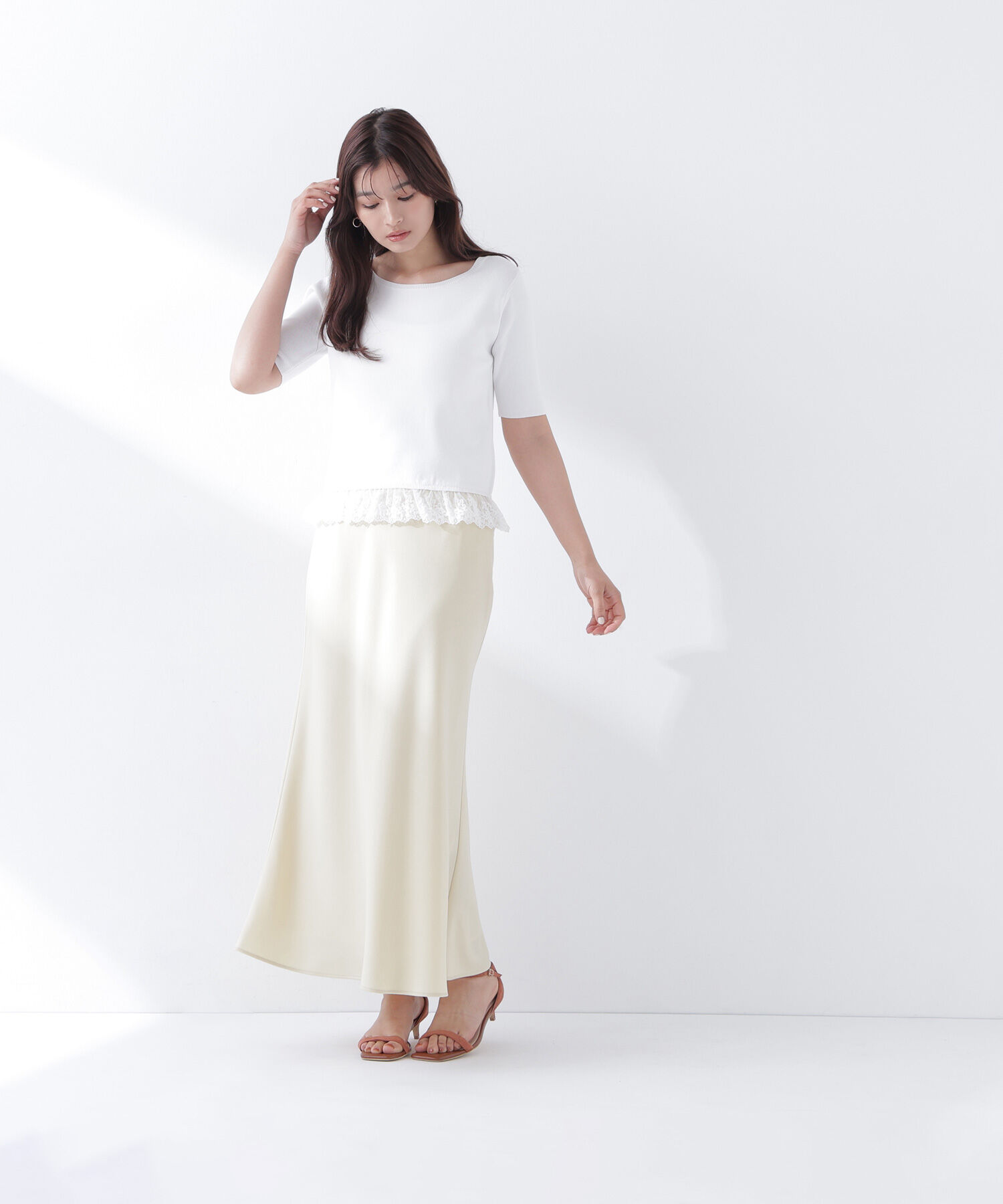  「バイアスサテンナロースカート」|スカート|