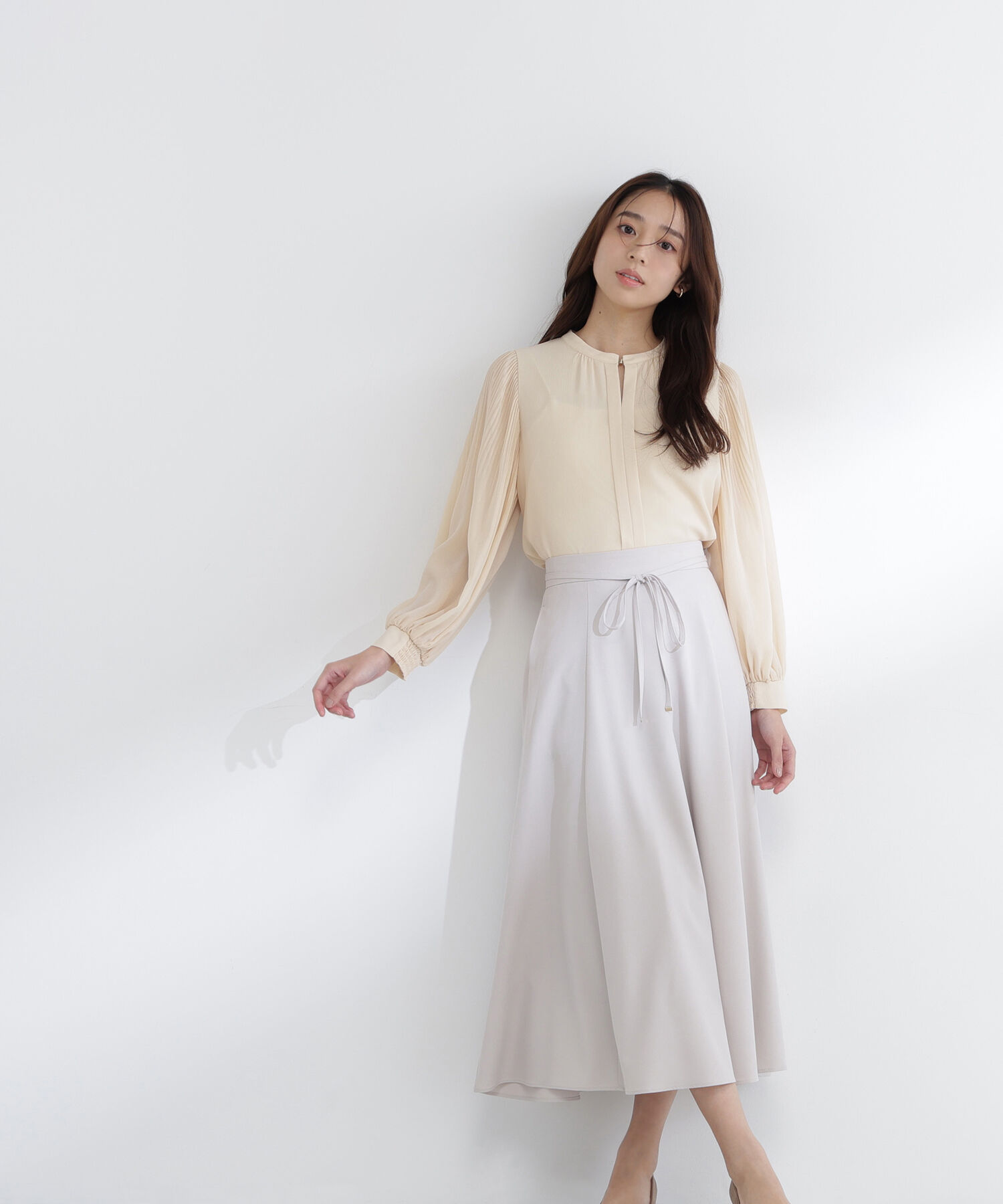  「ナローリボンフレアスカート」|スカート|ライトベージ