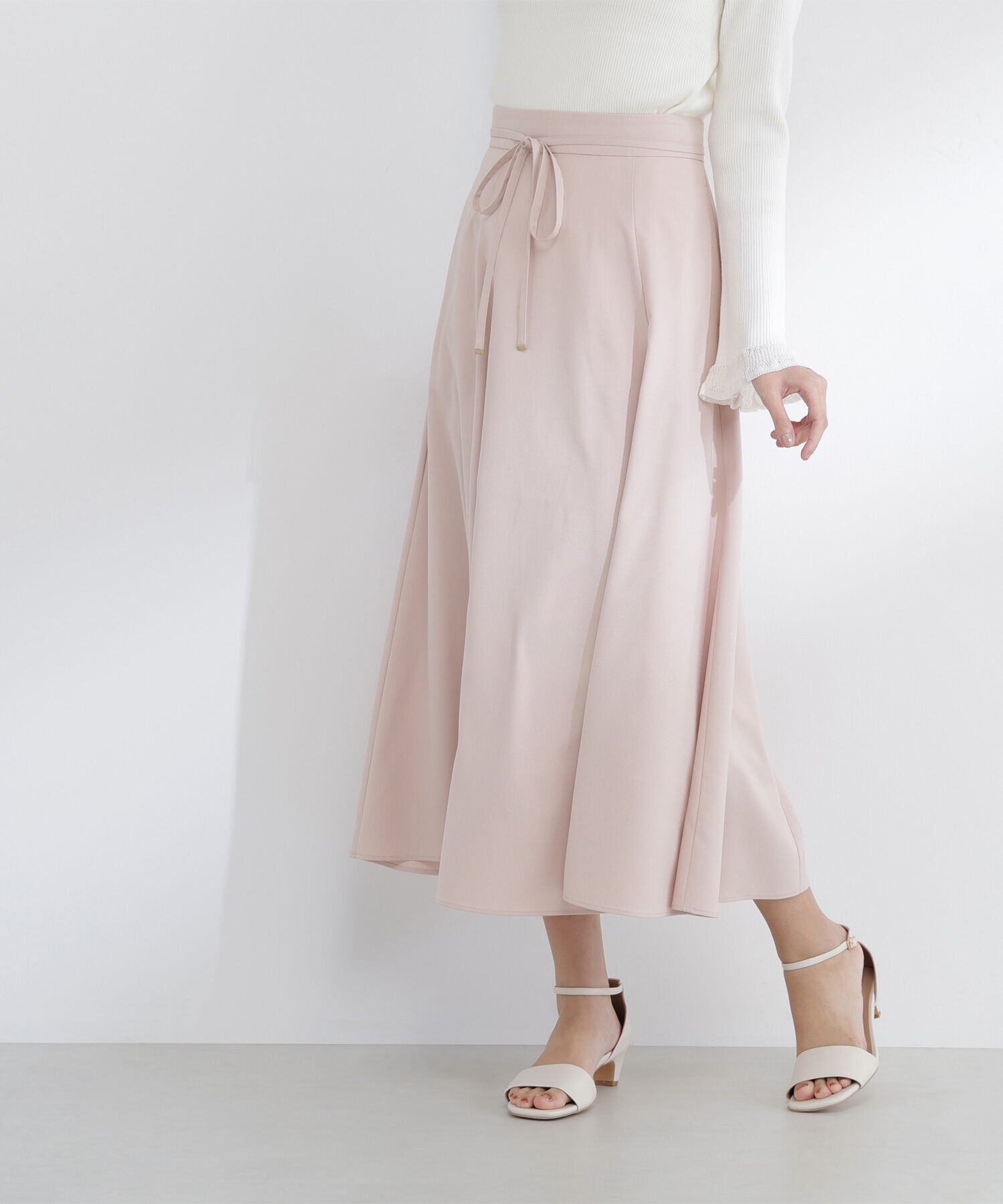  「ナローリボンフレアスカート」|スカート|パウダーピン