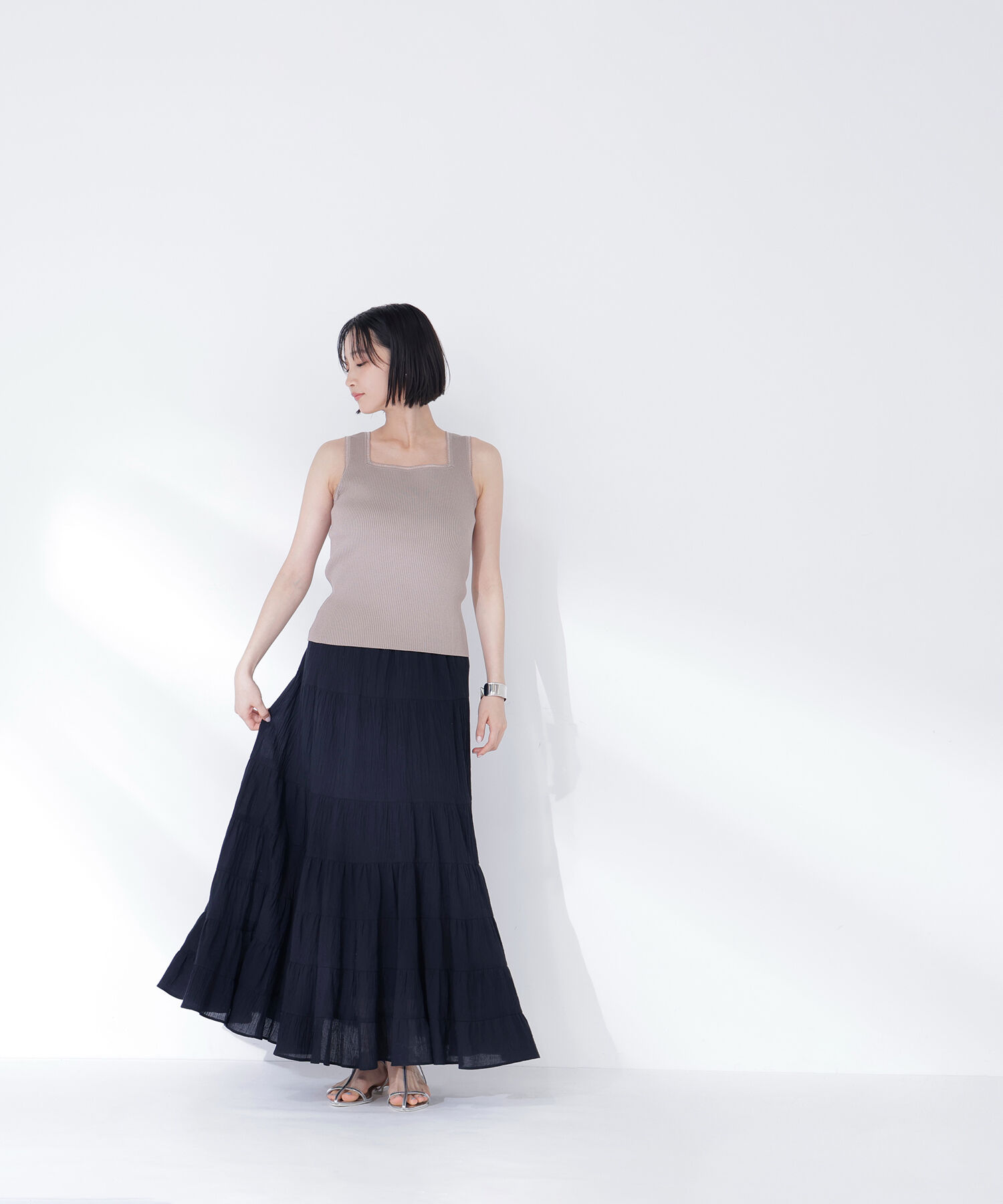  「楊柳ティアードロングスカート」|スカート|