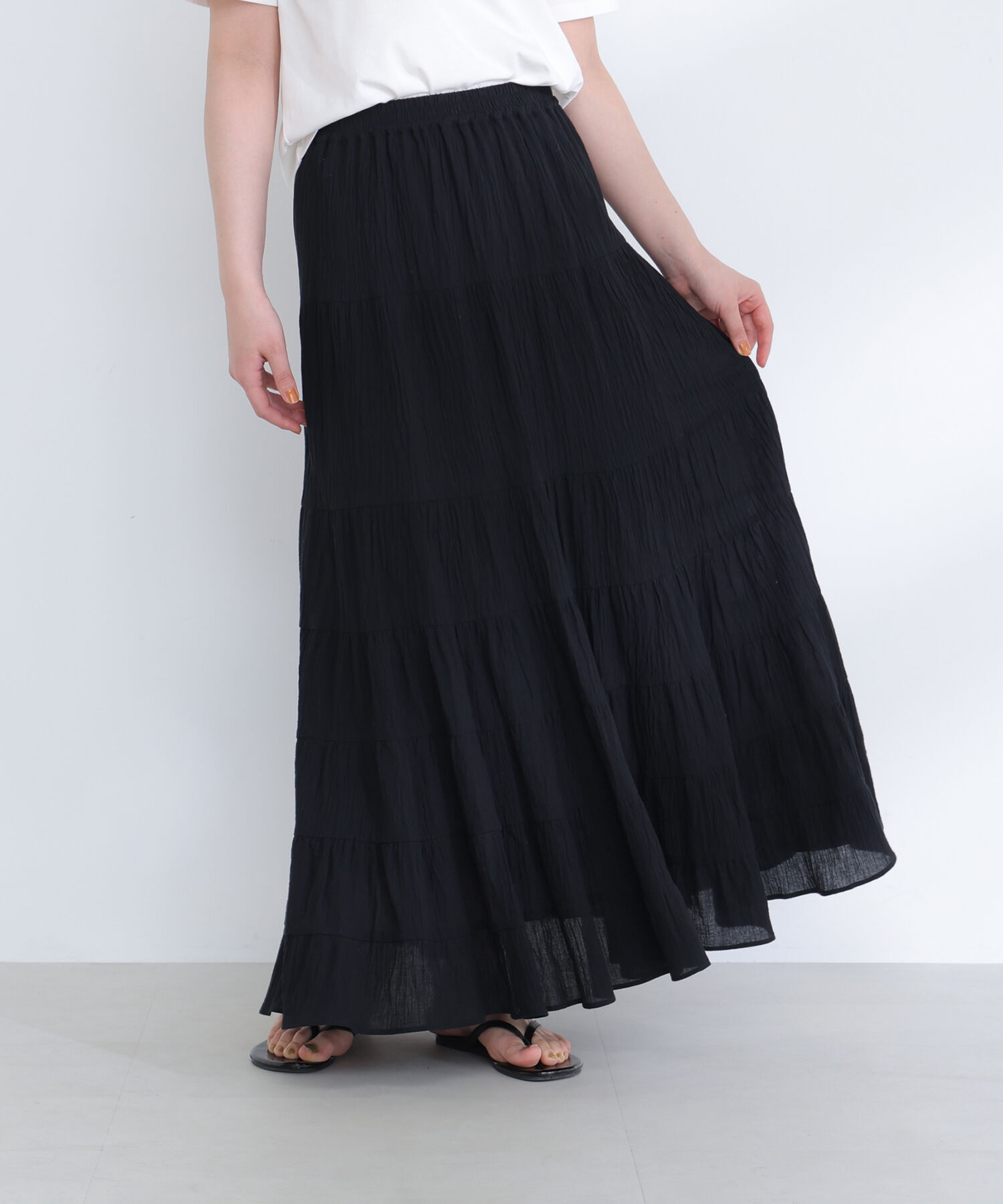  「楊柳ティアードロングスカート」|スカート|