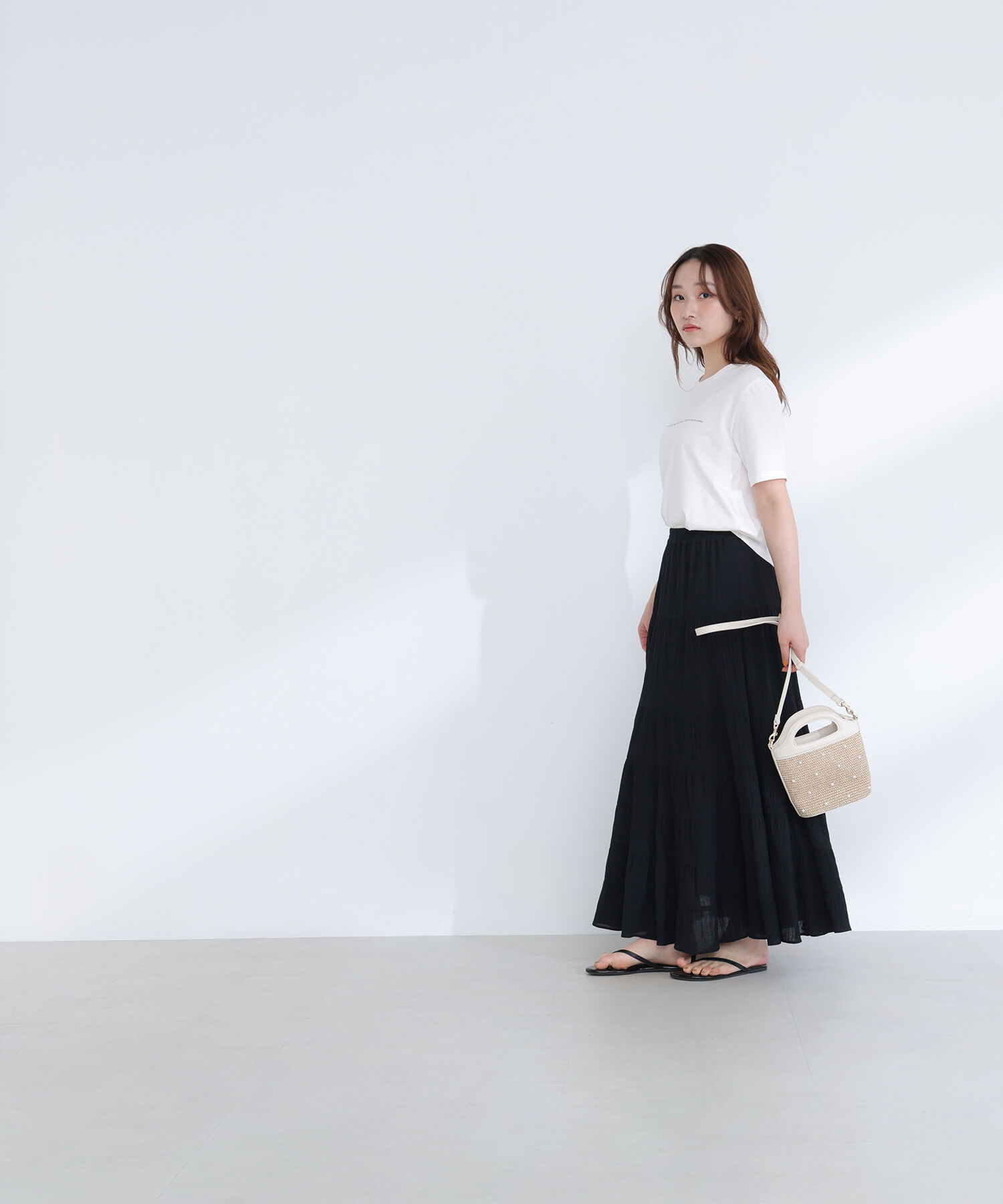  「楊柳ティアードロングスカート」|スカート|