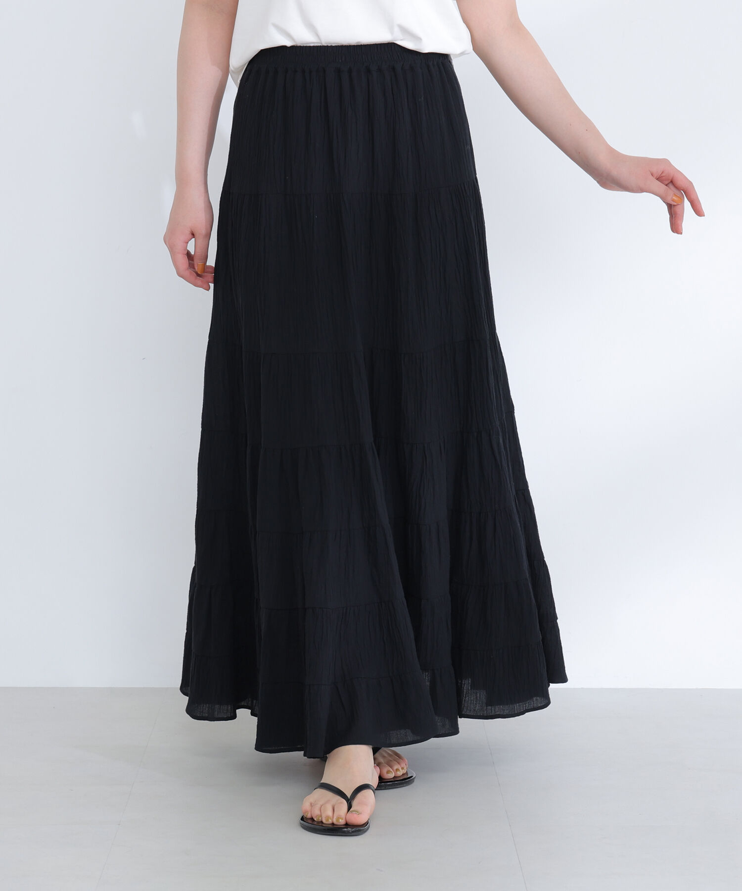  「楊柳ティアードロングスカート」|スカート|