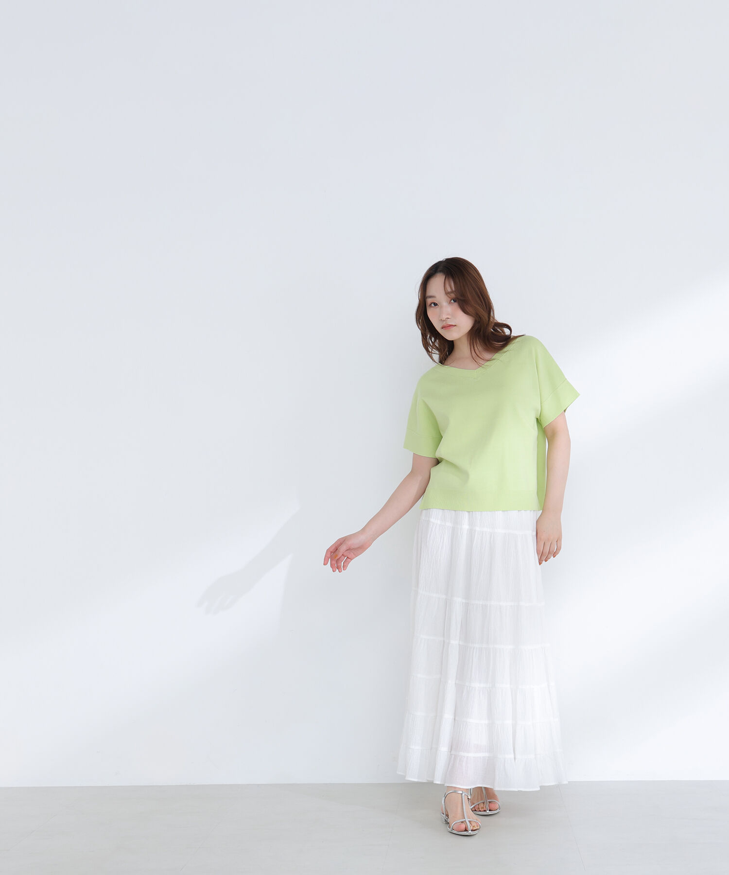  「楊柳ティアードロングスカート」|スカート|