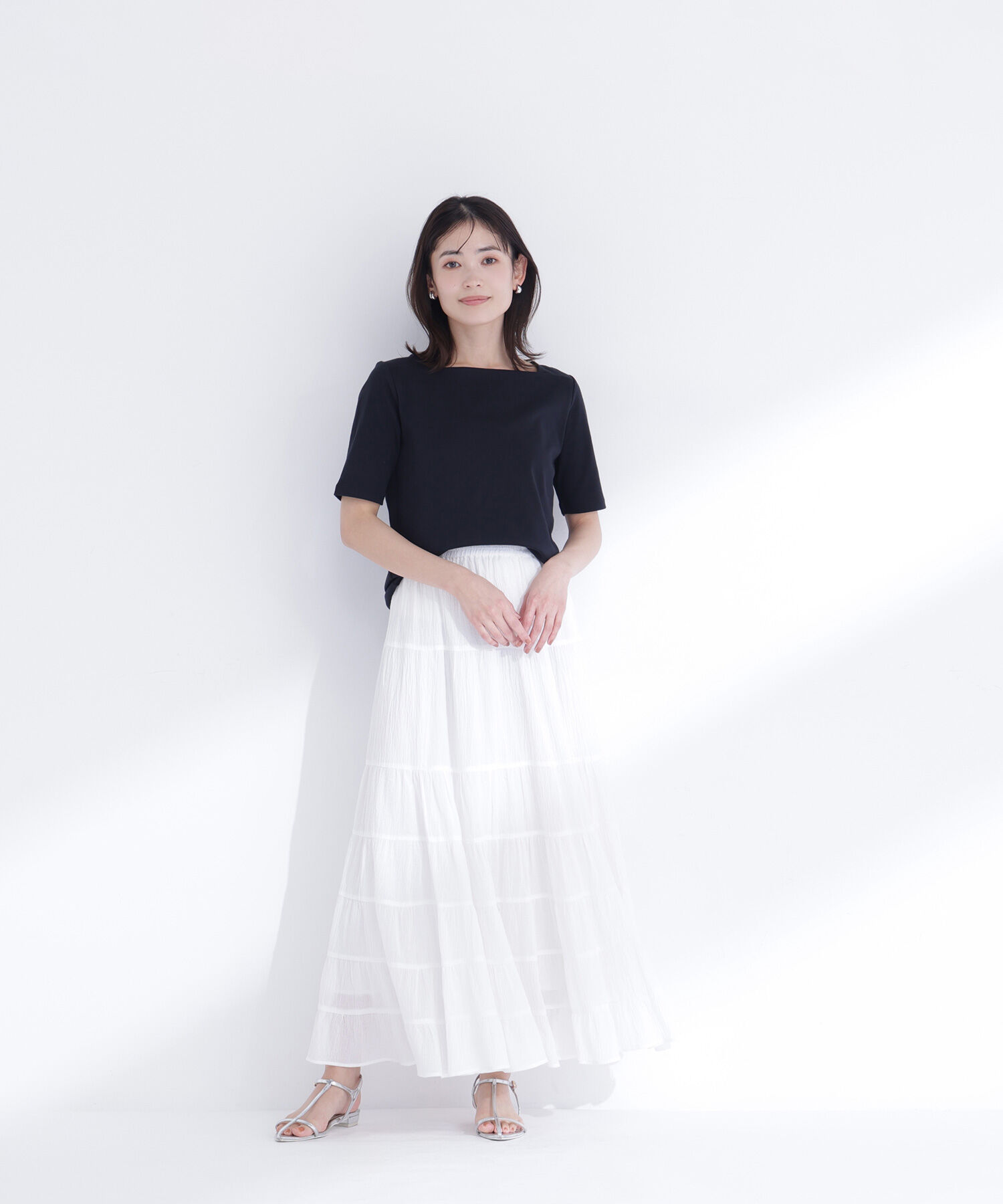  「楊柳ティアードロングスカート」|スカート|